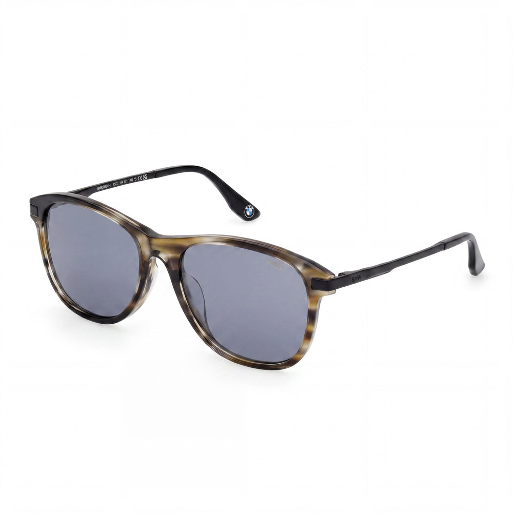 Gafas de sol BMW para hombre, contemporáneas, brillantes, montura de acetato marrón claro, protección UV sin polarizar, 54 mm