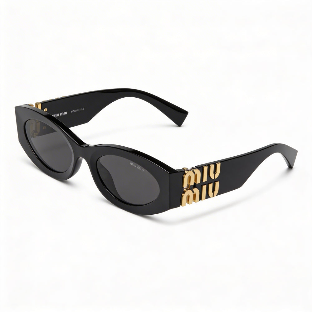 Miu Miu Mu 11ws Women's Black Plastic Frame Grey Lens Sunglasses with UV Protection, 54mm