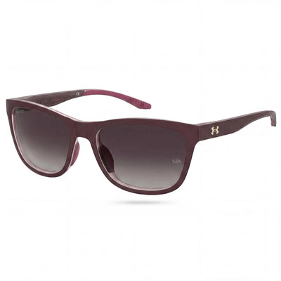 Gafas de sol cuadradas de poliamida UA Play Up para mujer de Under Armour, color burdeos y rosa, con protección UV, 55 mm