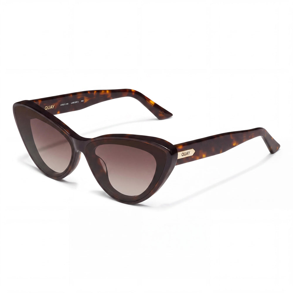 GAFAS DE SOL DE ACETATO OJOS DE GATO TEMPTED para Mujer de QUAY AUSTRALIA, Tortuga Neutro Marrón 67 mm, Protección UV No Polarizadas