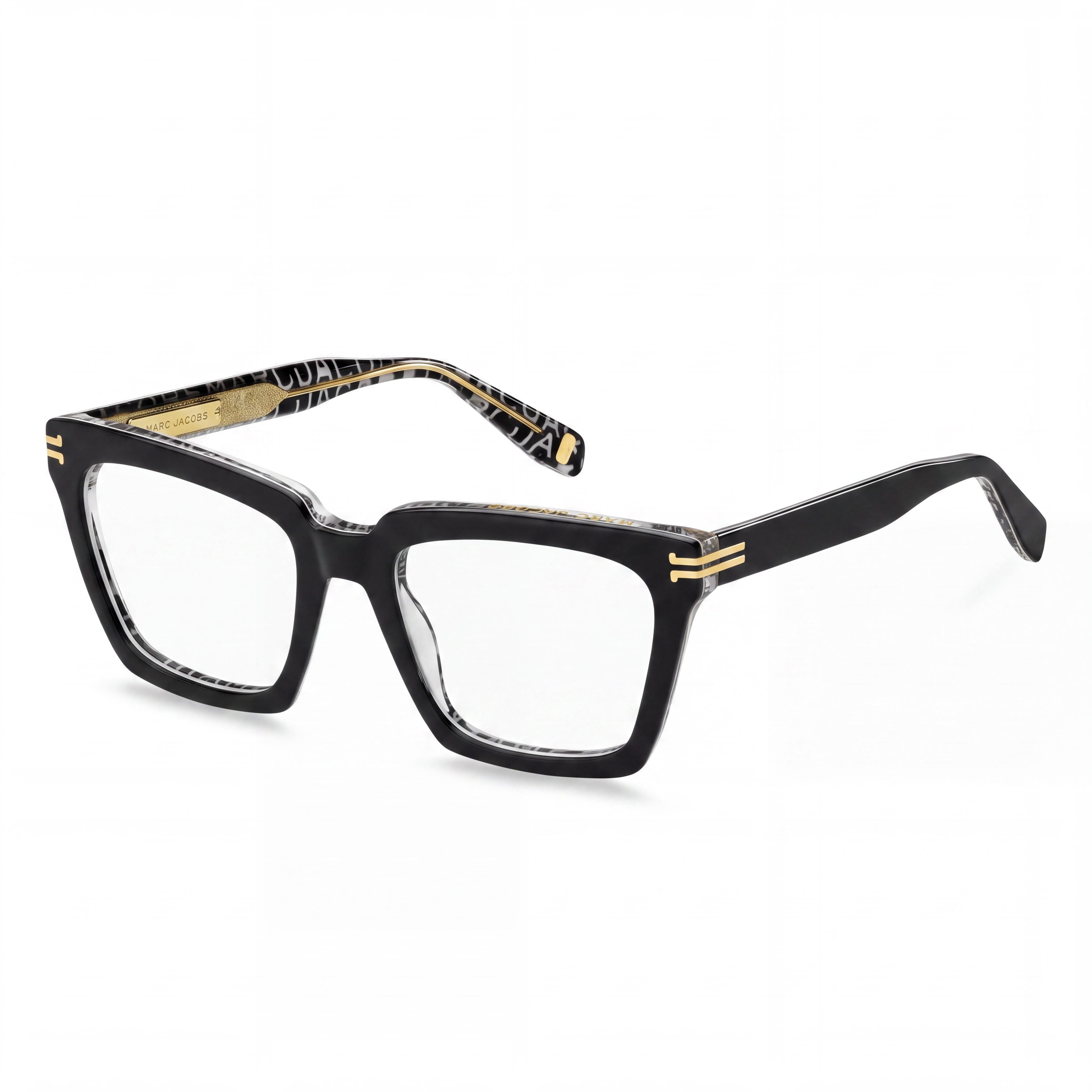Marc Jacobs MJ 1100 Casual Women's Black and White Pattern Acetate Frame Black Pattern White Lens Non Polarized Sunglasses 52mm, Photo 1
