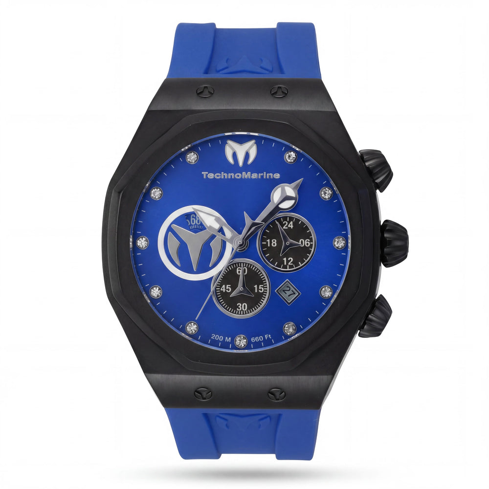 Technomarine Reef TM-523001 - Reloj unisex de cuarzo con cronómetro, caja de acero inoxidable y correa de silicona de 45 mm.