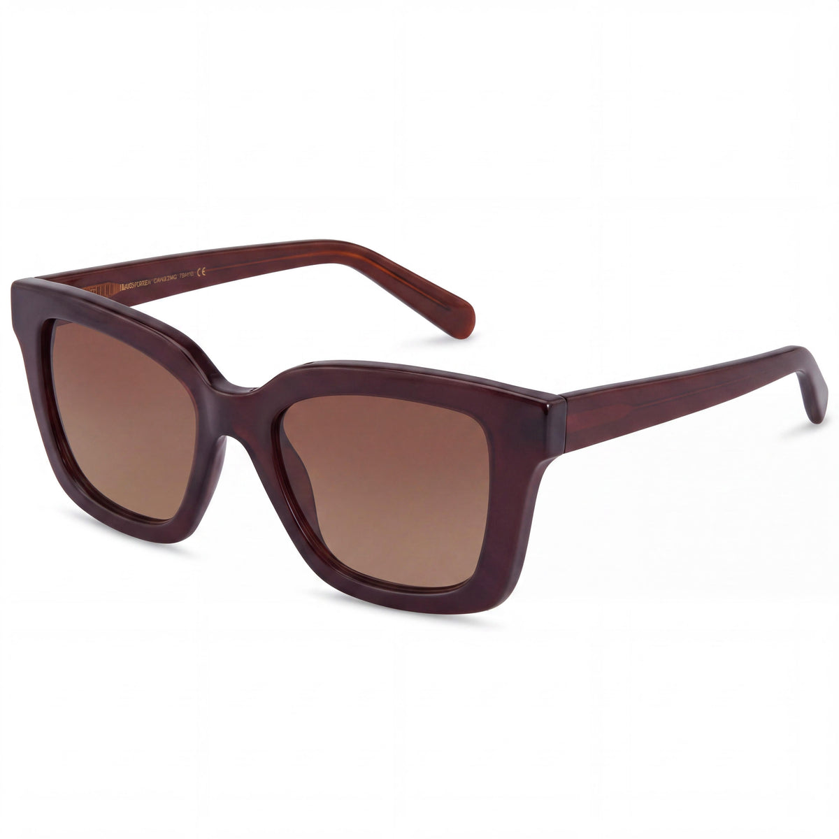 Gafas de sol de plástico rojo para mujer Beichi, montura completa, lentes marrones sin polarizar con protección UV, 53-19-140, Photo 1