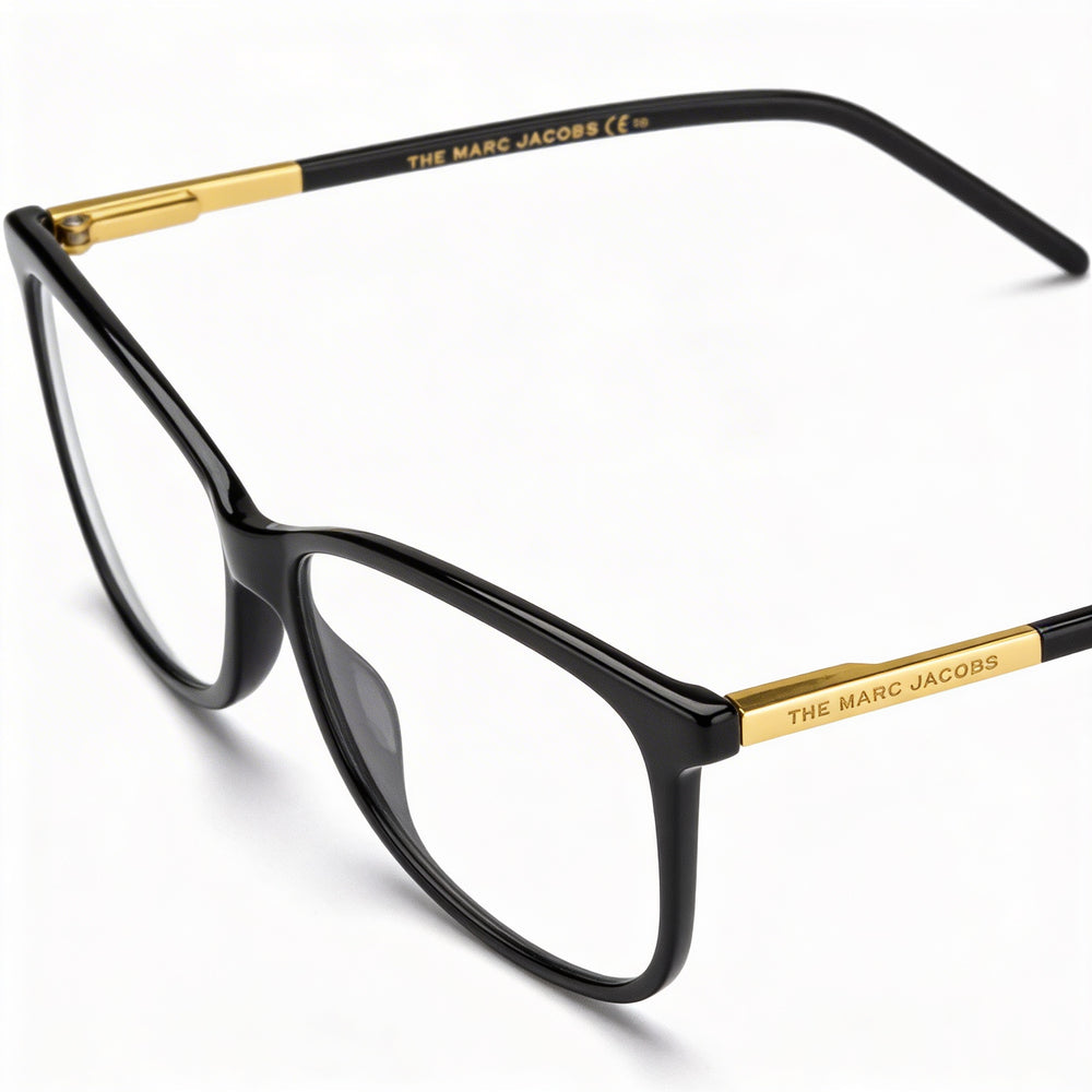 Marc Jacobs Marc 513 Women's Black Gold Plastic Optical Eyeglass Frames with Polycarbonate Lenses 53mm