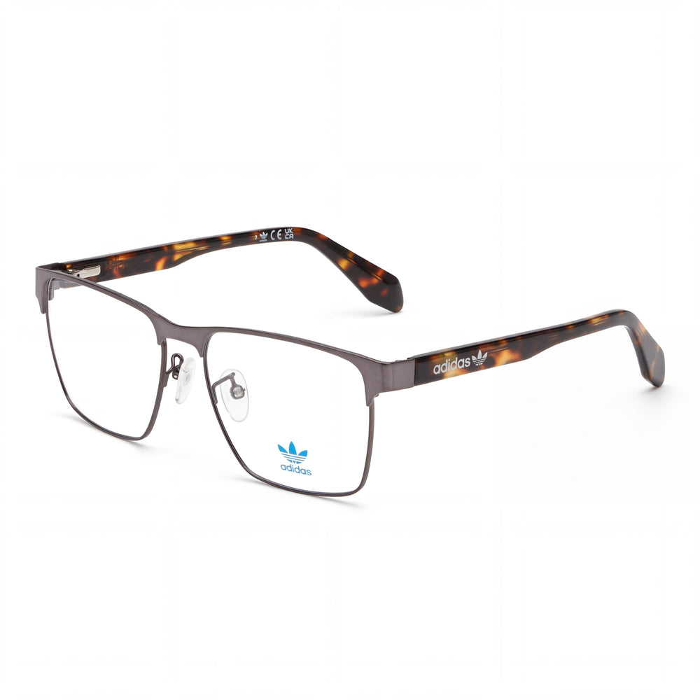 Adidas Modern Men's Metal Frame Eyeglasses, Shiny Gunmetal with Clear Polycarbonate Lenses, Size 55-16-140
