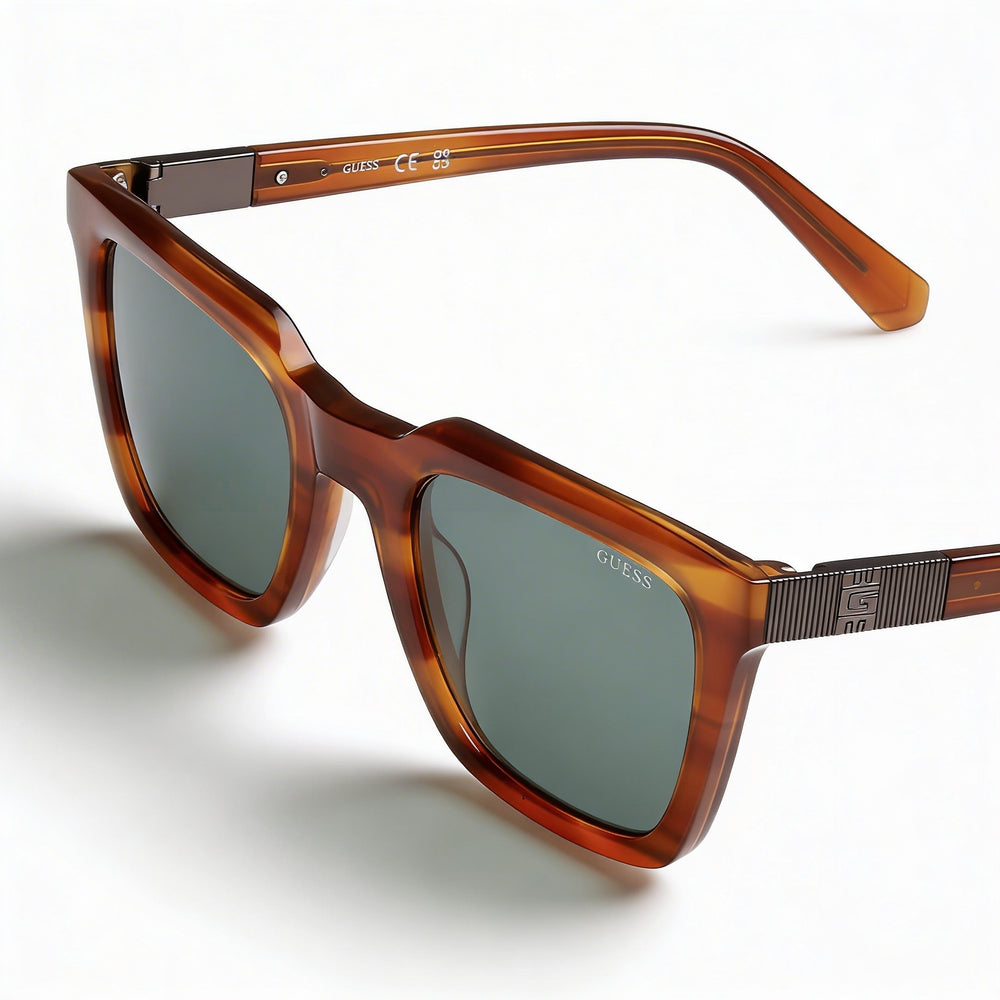 Guess Gu00279 Men's Light Brown Horn Plastic Frame with Brown Polycarbonate Lens UV 400 Protection 51mm