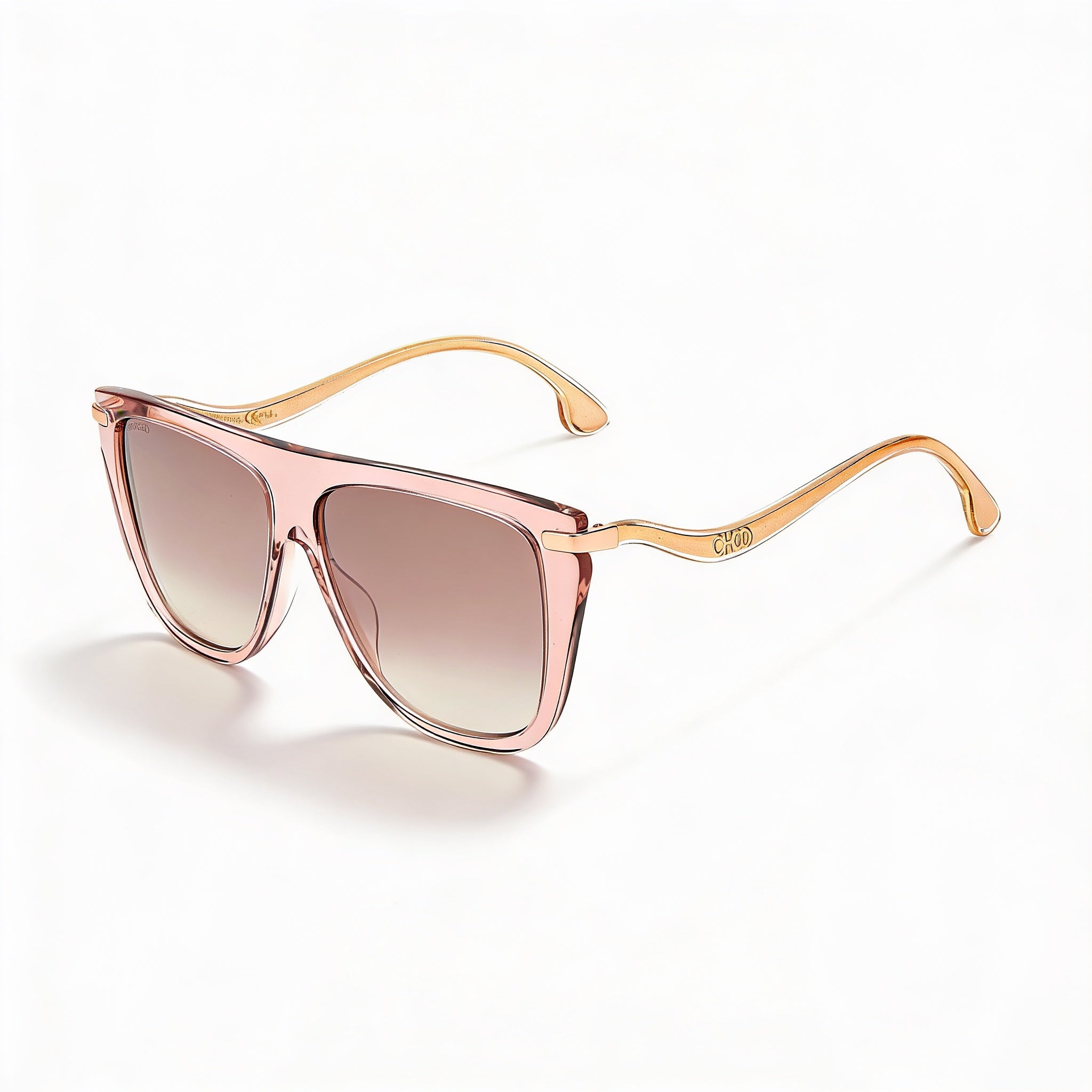 Jimmy Choo SUVI/S Women's Nude Acetate Browline Sunglasses with UV Protection Brown Gradient Silver Flash Lenses 58mm, Photo 1