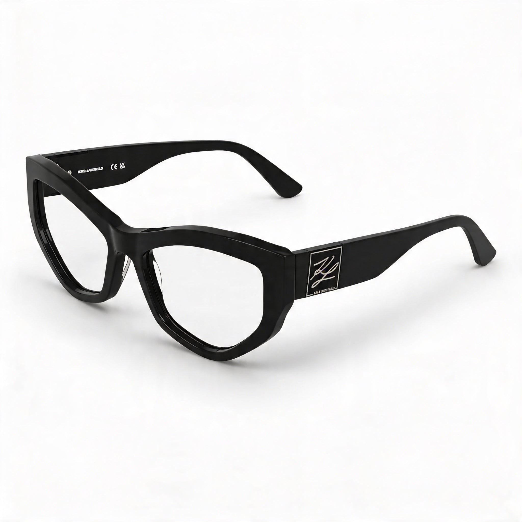 KARL LAGERFELD Kl6211 Gafas de acetato para mujer con lentes de policarbonato transparente, color negro, talla 55-17-140, Photo 1