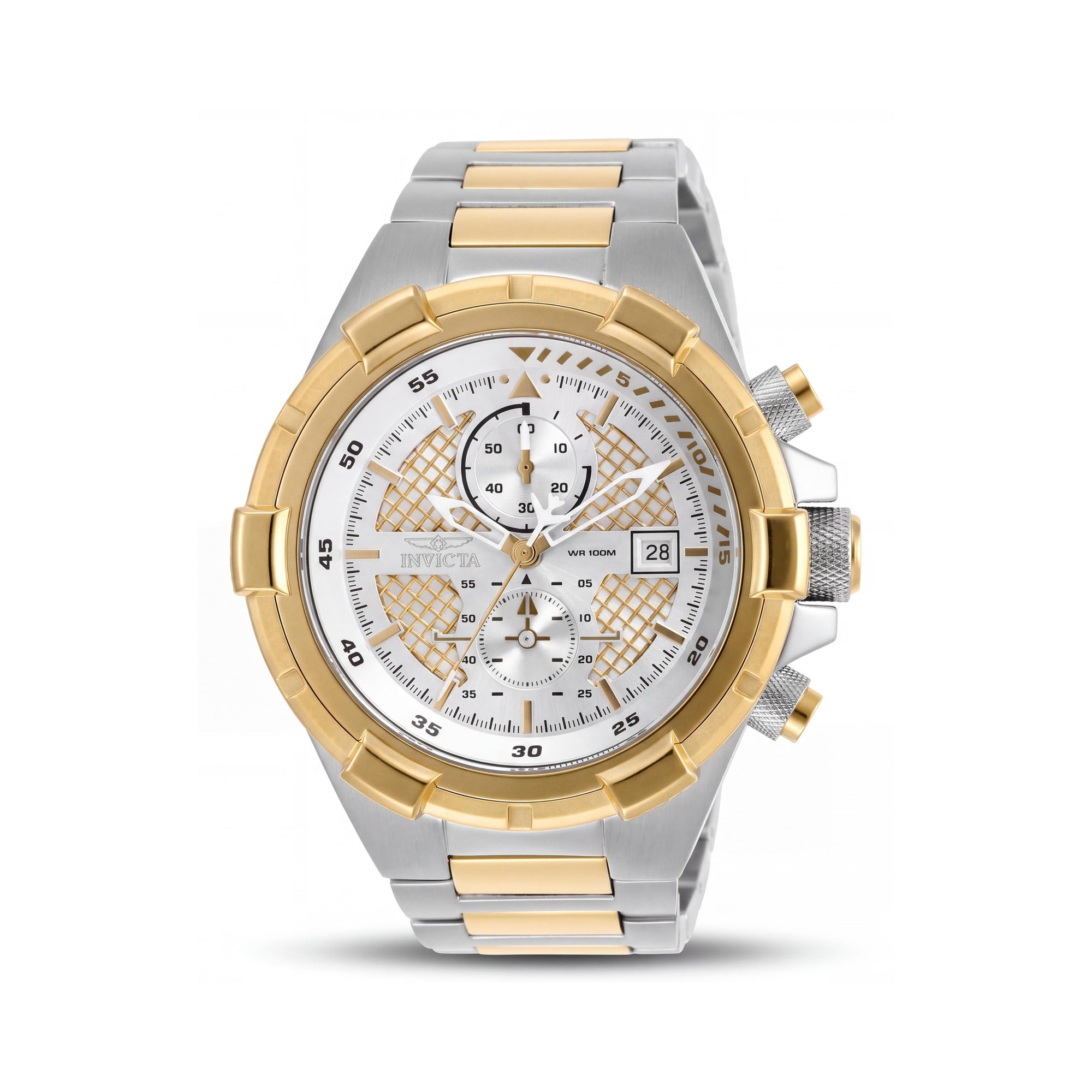 Invicta Reloj de hombre Aviator 28120 Cronógrafo Cuarzo Tono plateado Tono dorado Acero inoxidable 51mm 100m RM, Photo 1