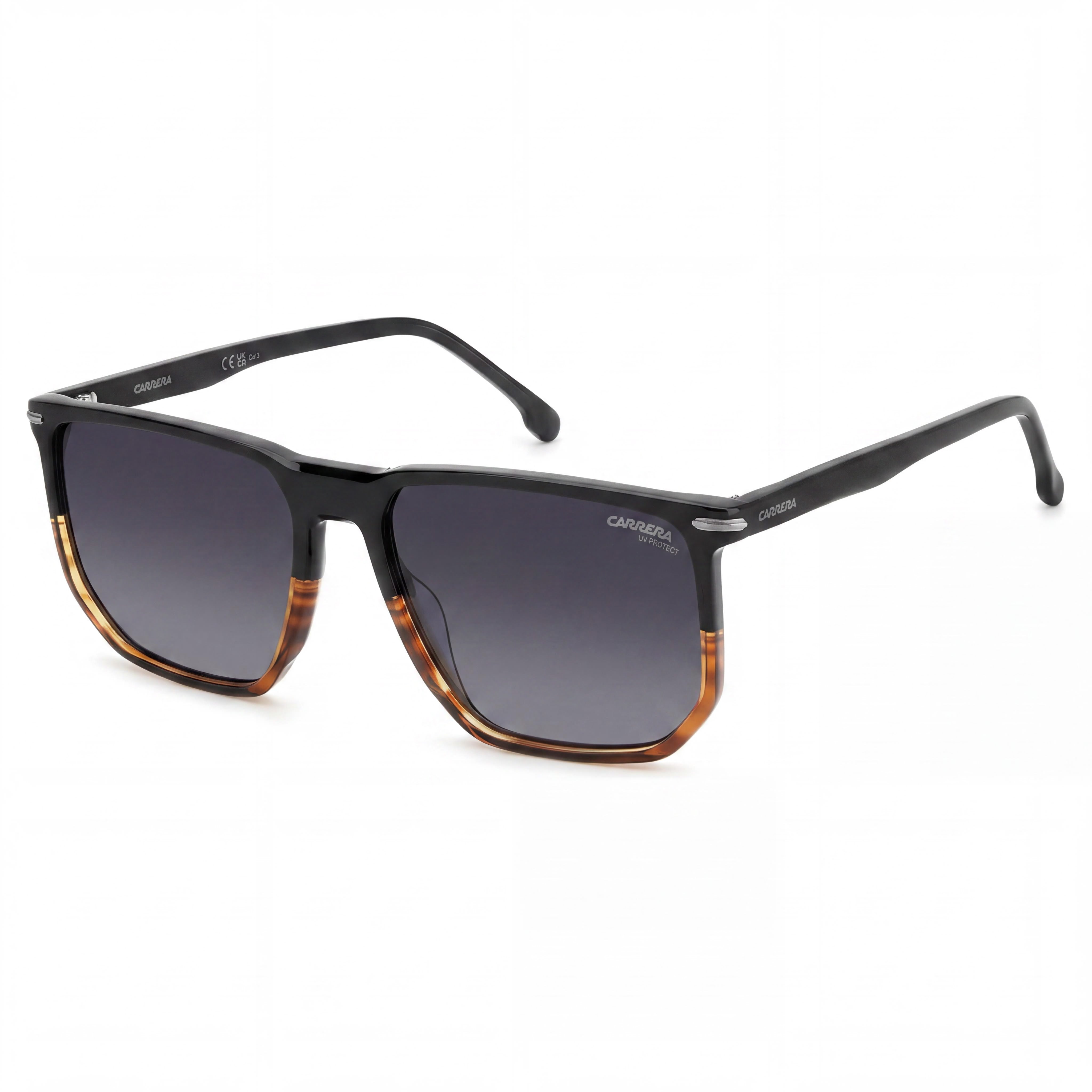 Carrera 329/S Unisex Acetate Black Havana Dark Grey Heather Polycarbonate UV Protection Sunglasses 58mm, Photo 1