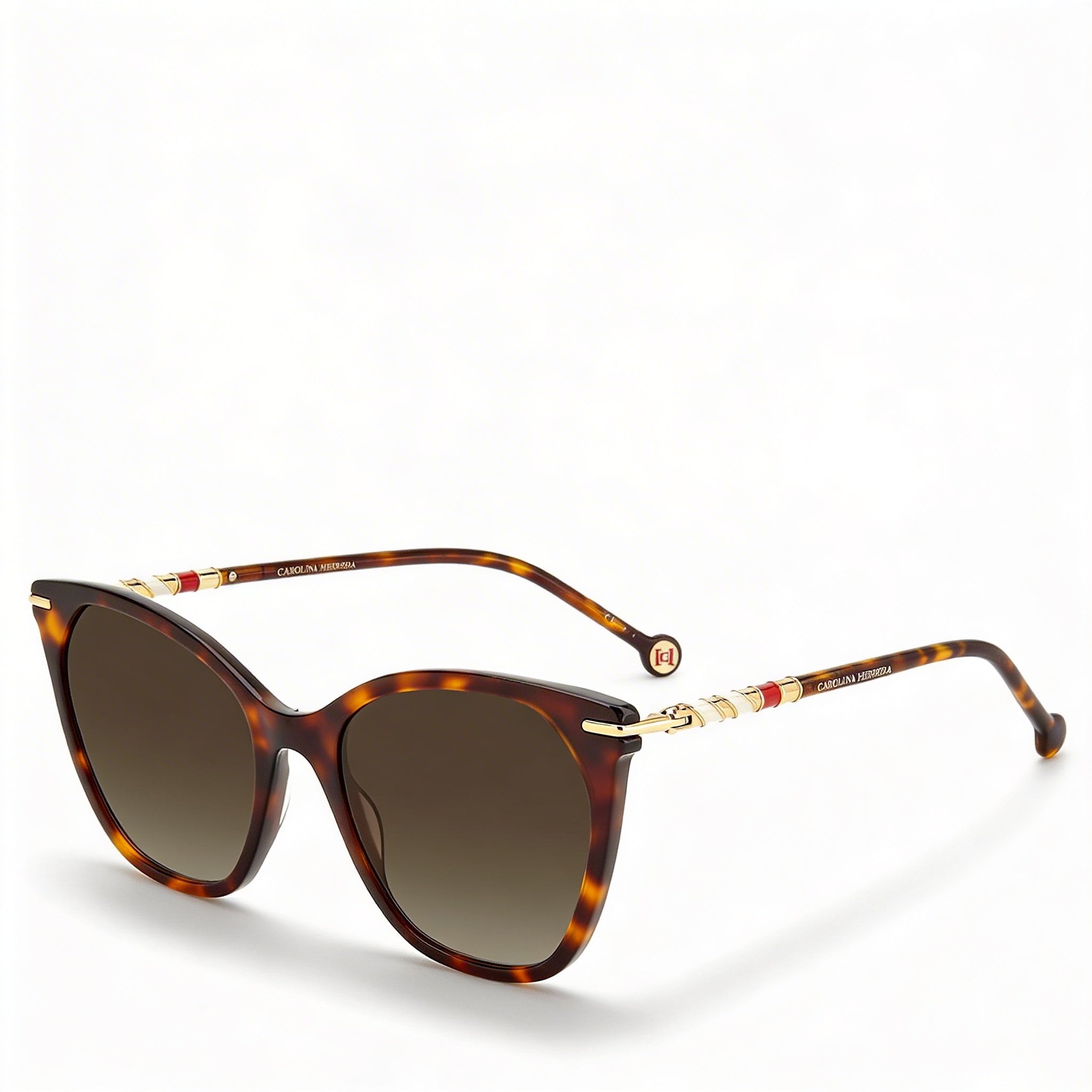 Gafas de sol Carolina Herrera HER 0091/S de mujer con montura de acetato tipo mariposa en color habana y lentes marrones degradadas con protección UV de 56 mm, Photo 1