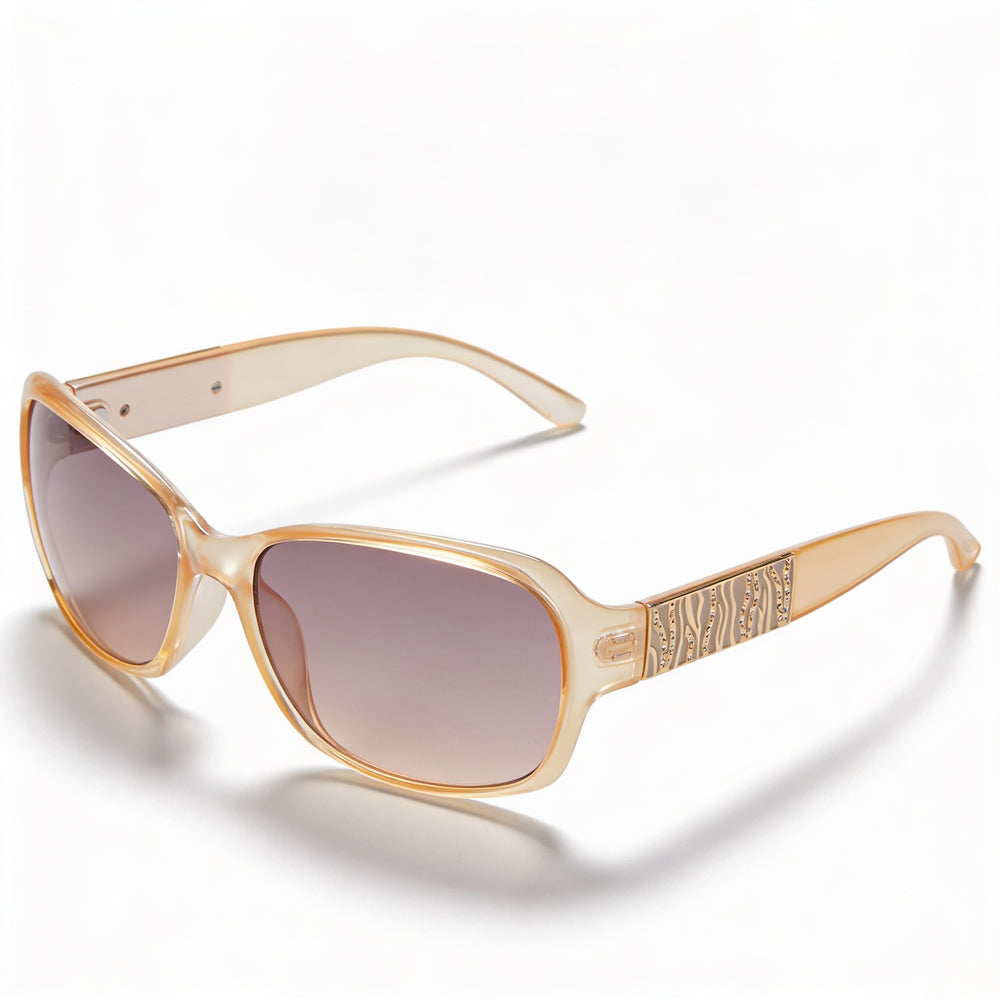 GUESS GF0395 Women's Beige Gradient Smoke Plastic Frame UV Protected Sunglasses, 60mm