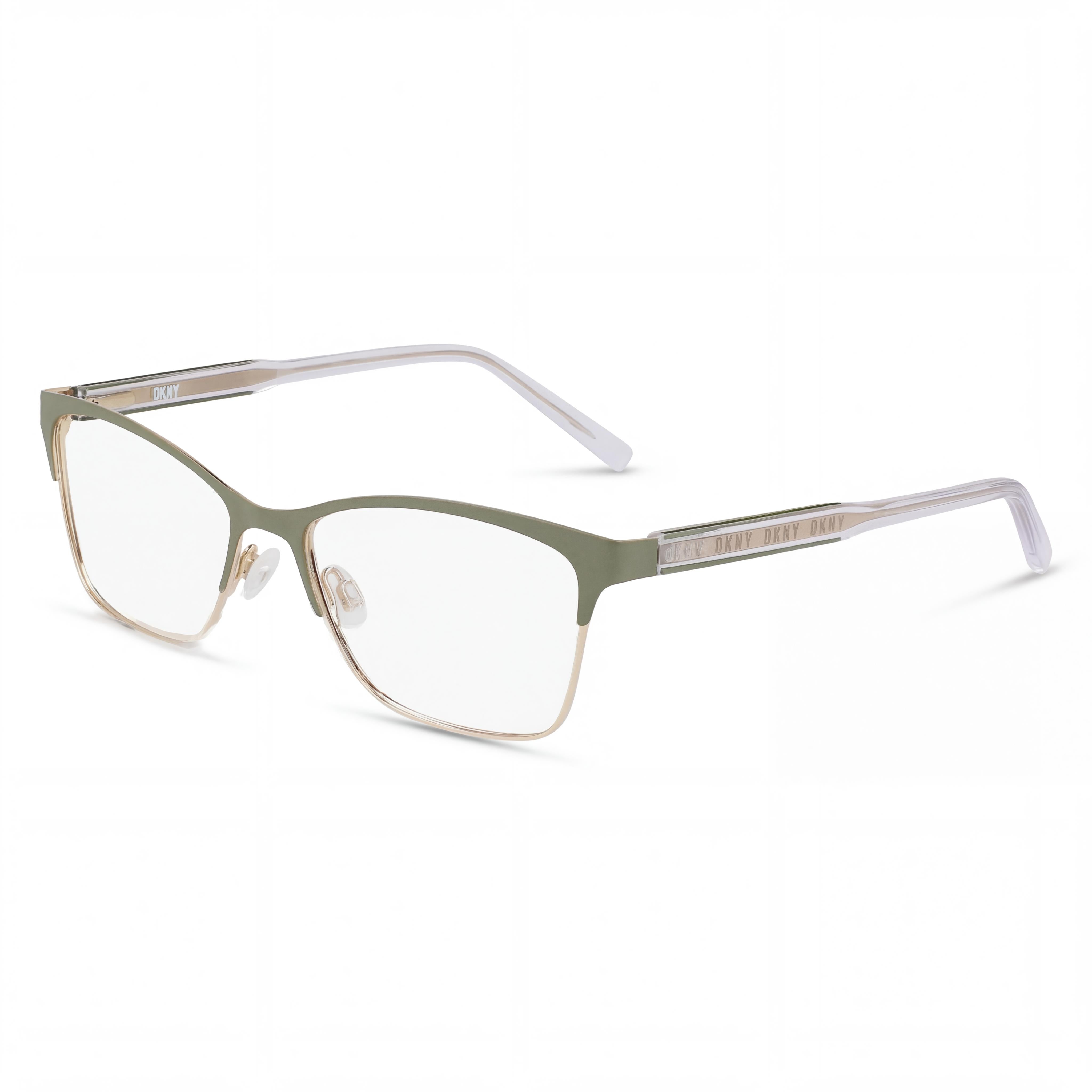 DKNY Dk3008 Unisex Eyeglasses with Metal Frame and Polycarbonate Lenses, Cargo Gold Color, 53mm Lens Width, Photo 1