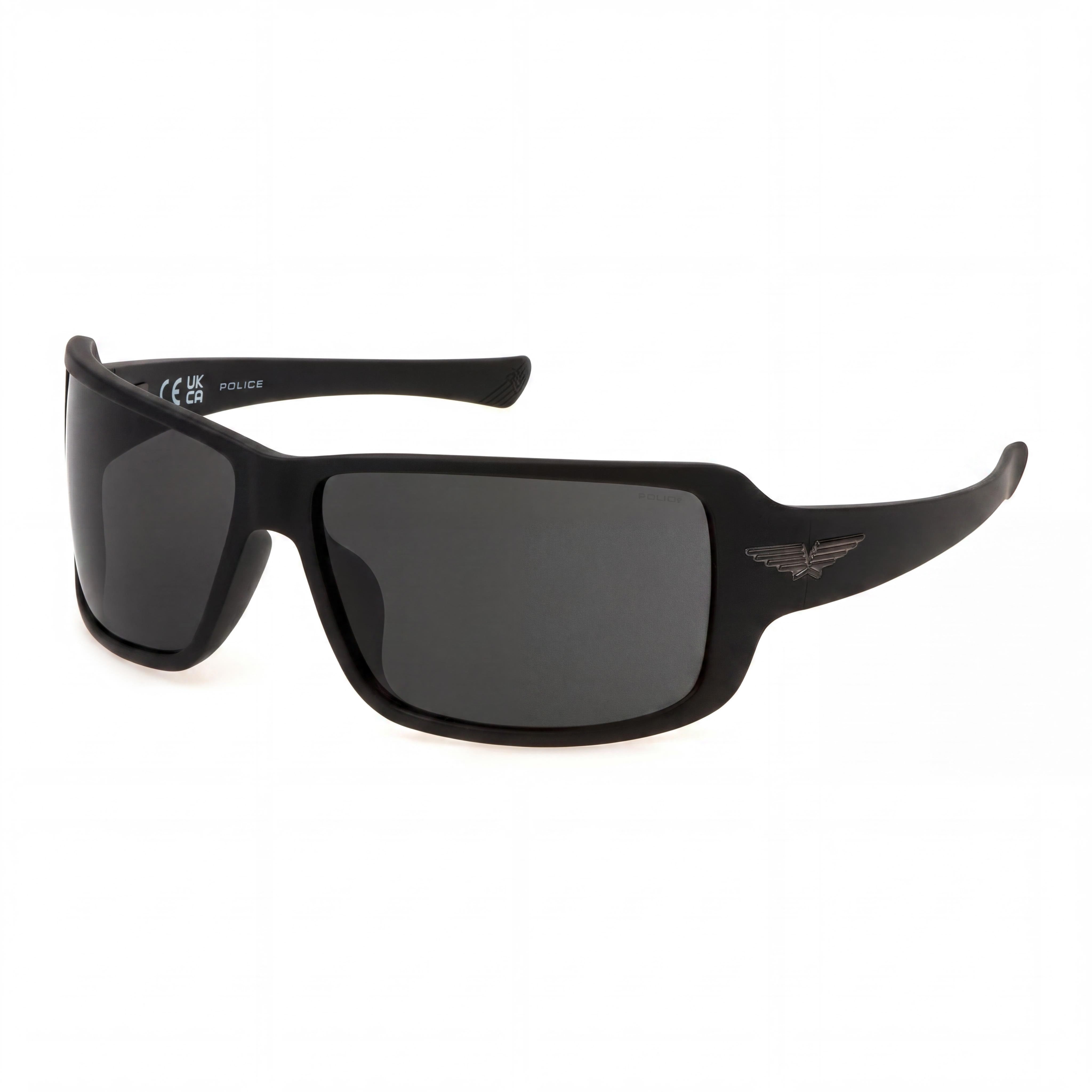 Gafas de sol Police Casual para hombre con montura inyectada, montura negra mate, lentes de policarbonato ahumado, 65-14-115 mm, Photo 1