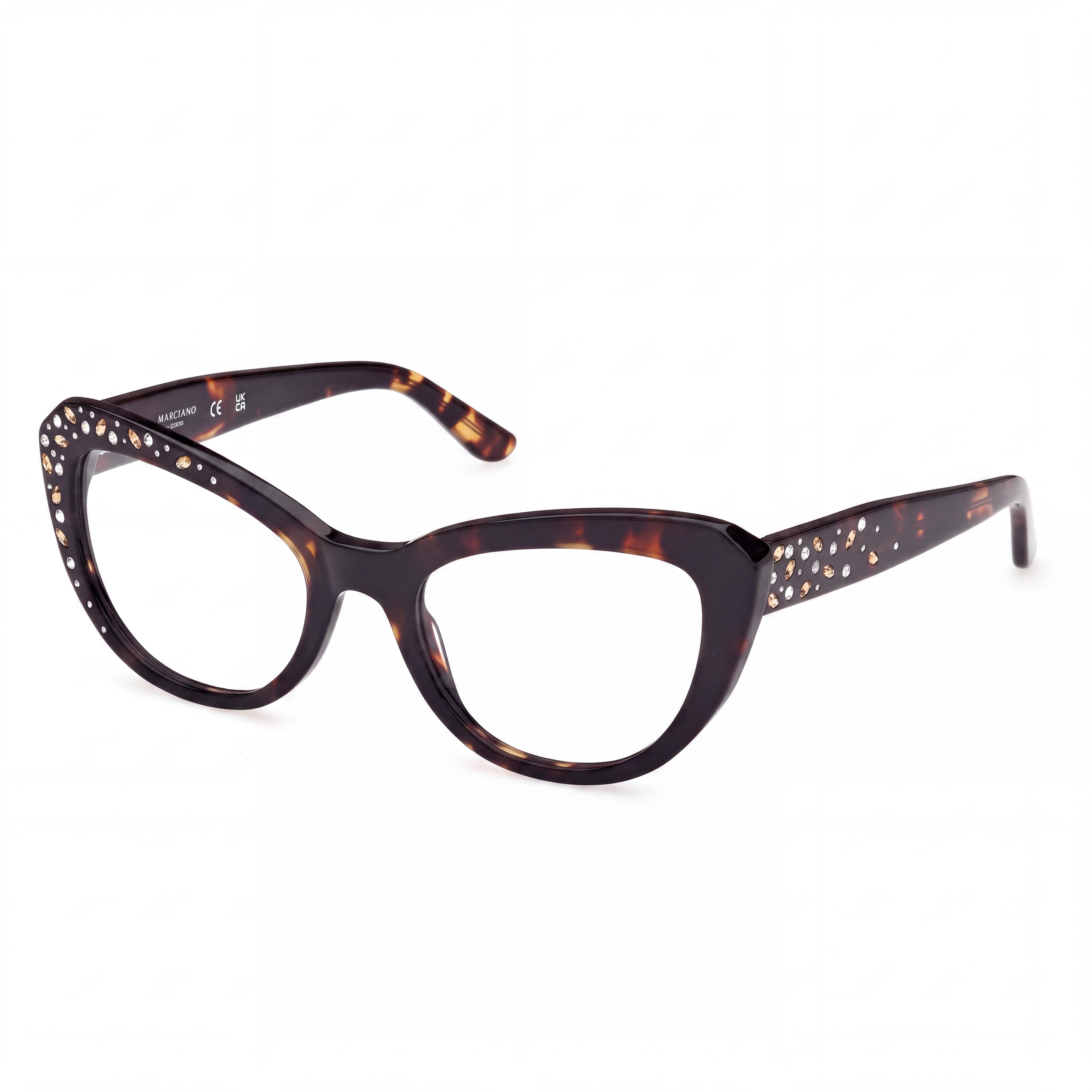 GUESS by Marciano Gm50016 Gafas de Mujer con Montura de Plástico Habana Oscuro y Lentes de Policarbonato, Talla 53-20-140mm, Photo 1