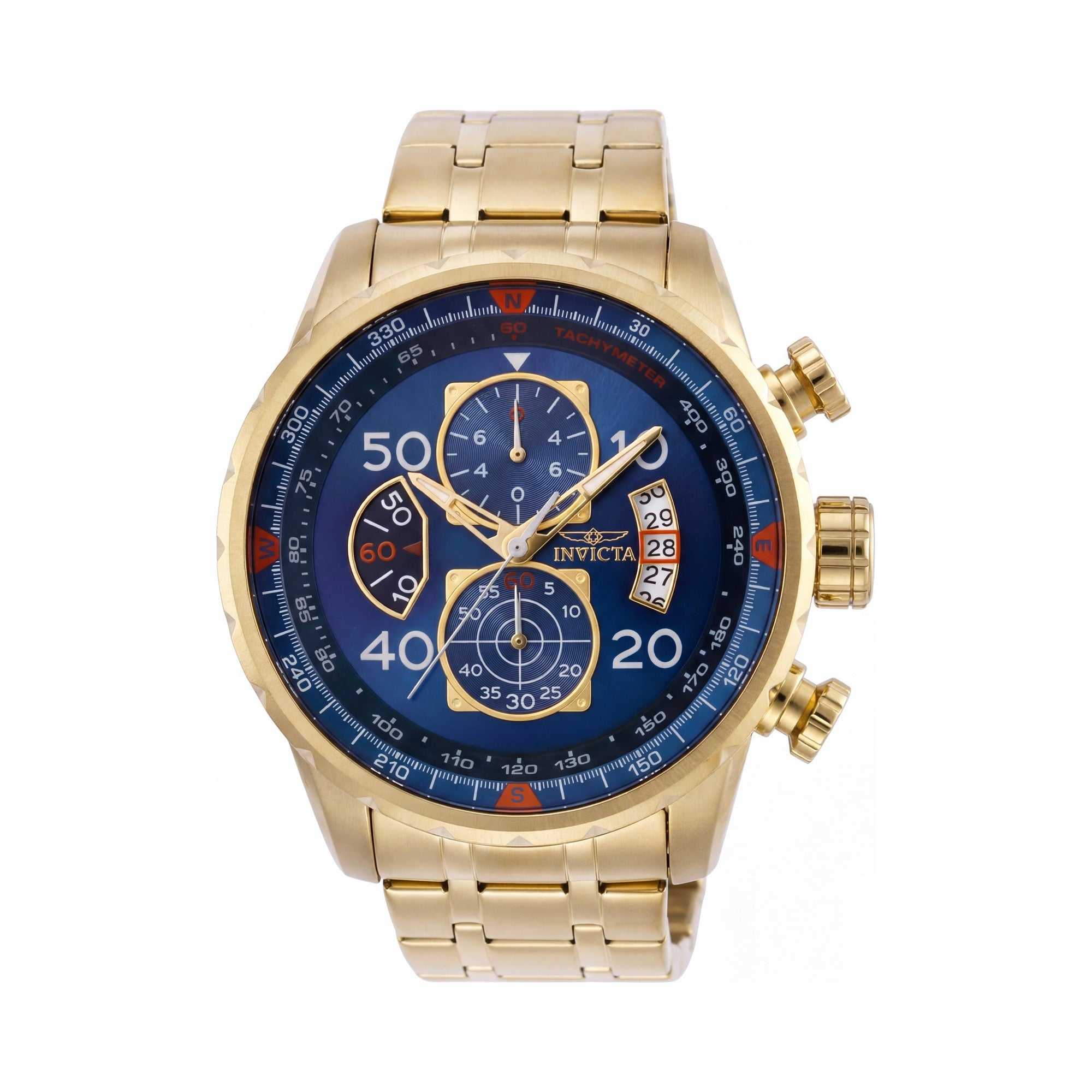 Reloj Invicta Aviator 36602 Unisex Cuarzo Acero Inoxidable Esfera Azul 48mm Resistente al Agua, Photo 1