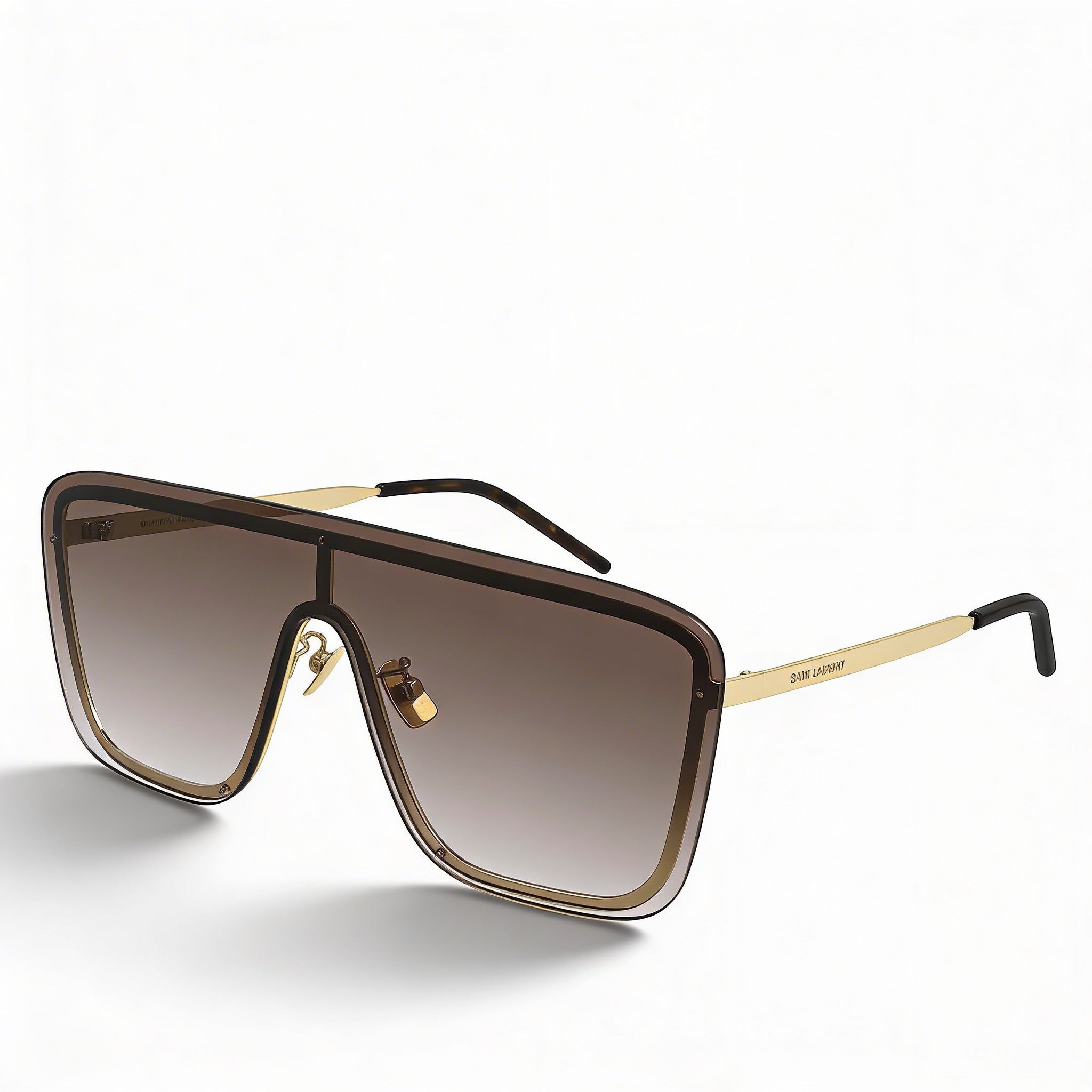 Saint Laurent SL 364 Mask Unisex Acetate Gold Havana Brown Frame Gold Brown Lens UV Protection Sunglasses 99-01-140, Photo 1