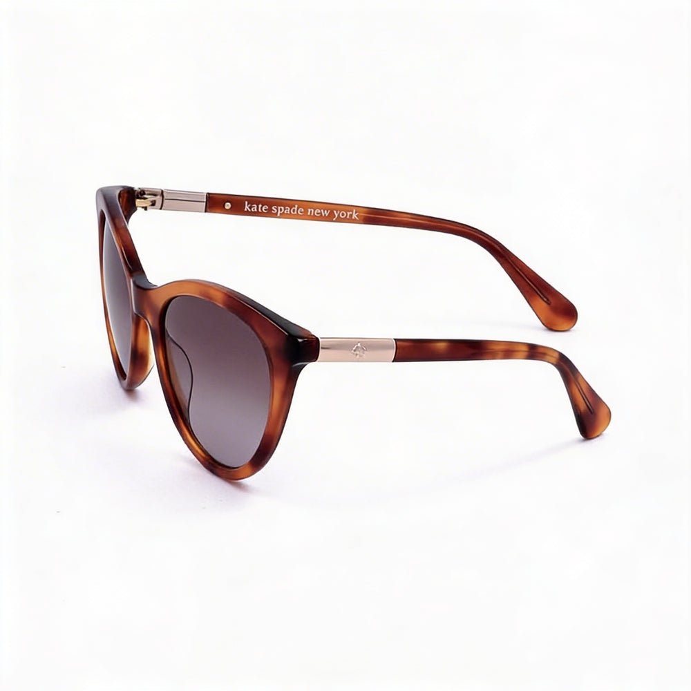 Kate Spade New York Janalynn/S - Gafas de sol de acetato Havana para mujer, diseño de ojo de gato, lentes marrones degradadas, protección UV, 51 mm