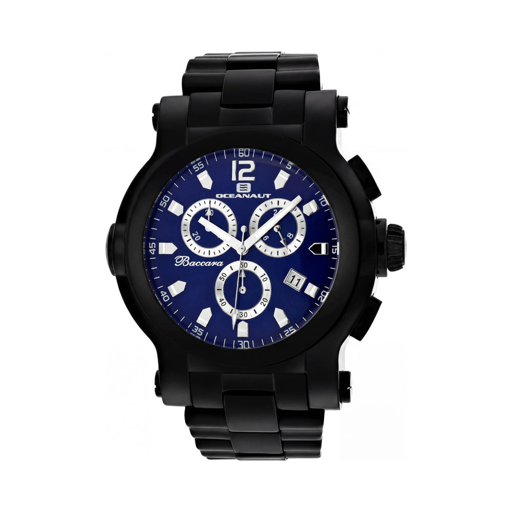 Reloj Christian Van Sant para hombre de cuarzo, cronógrafo, de acero inoxidable plateado, resistente al agua, con esfera azul