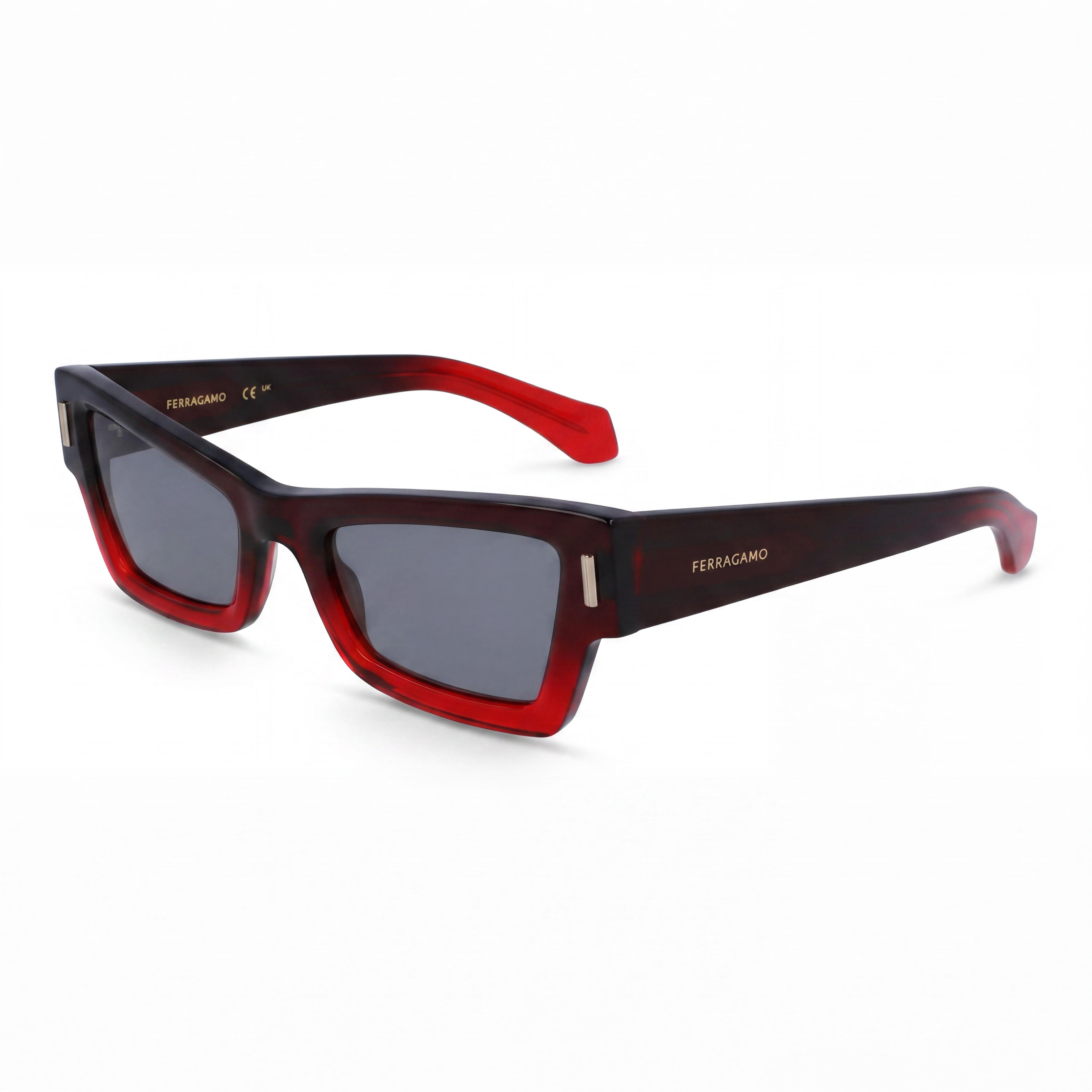 Salvatore Ferragamo Sf2006s Unisex Plastic Gradient Transparent Dark Red UV Protected Non-Polarized 53mm, Photo 1