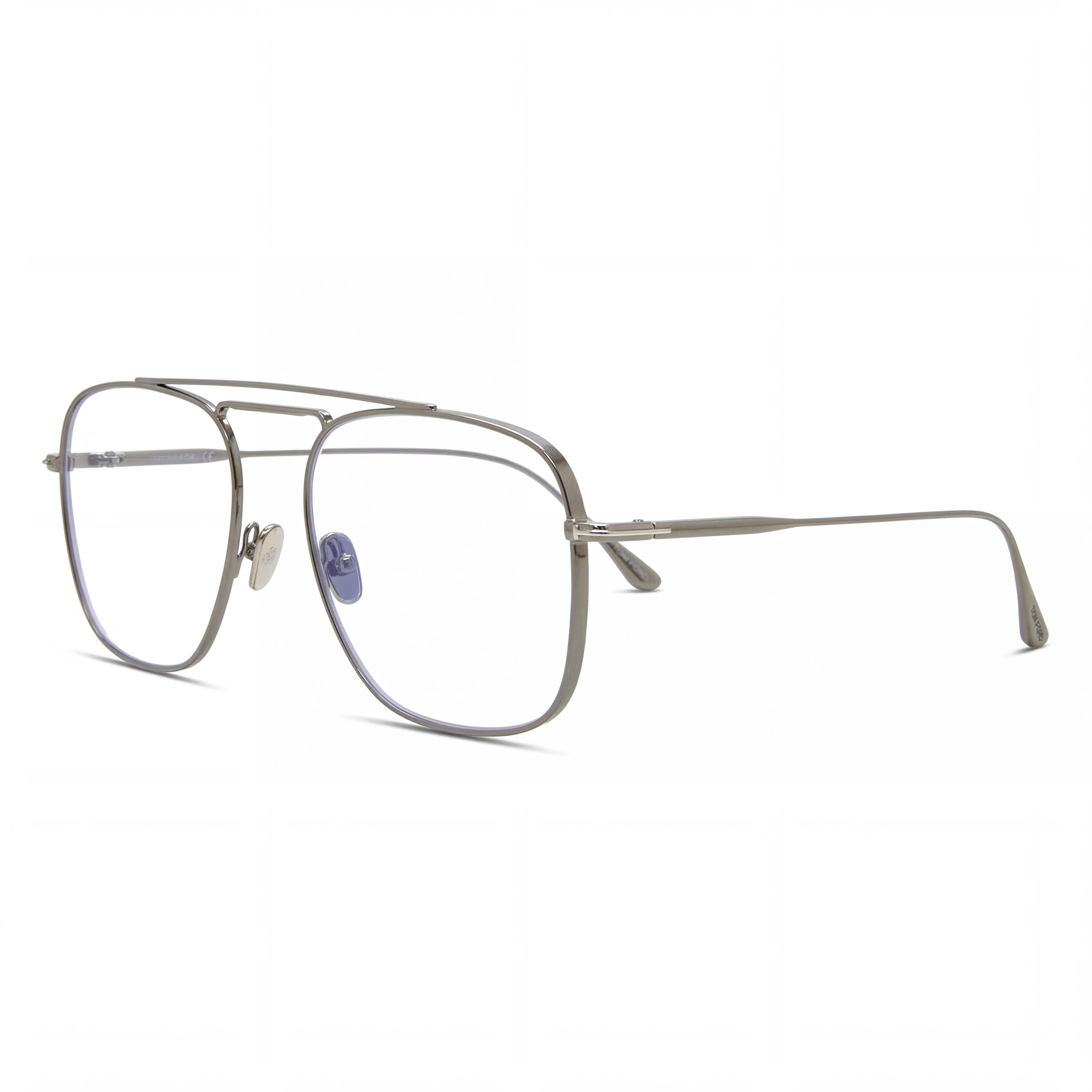 Tom Ford MODERNO Unisex Metal Pilot Style Eyeglasses with Anthracite Grey Frame, 56mm Lens, Photo 1