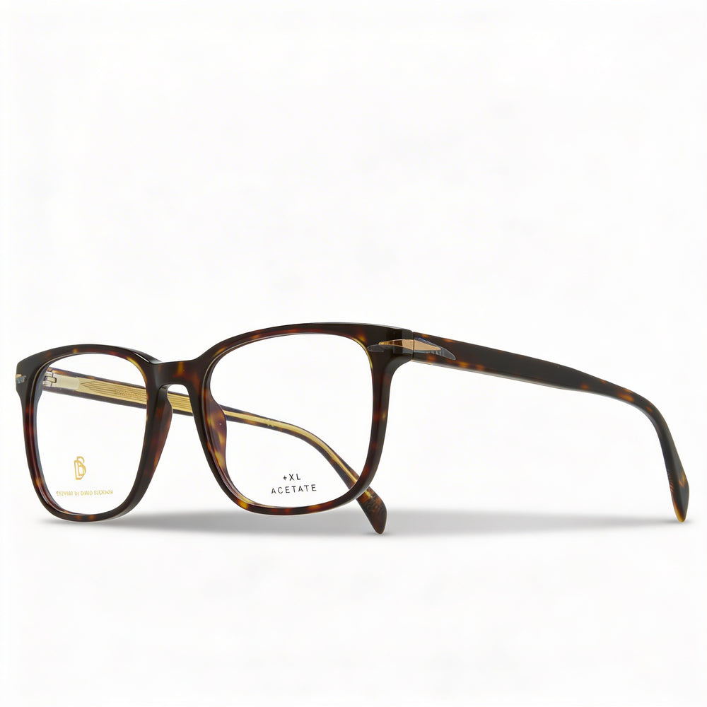 Gafas de sol David Beckham Db 1083 para hombre, color Havana, de acetato, con lentes transparentes de demostración, graduadas, de 55 mm