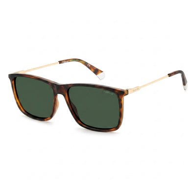 Polaroid Minimalist Unisex Havana Eco Co-Polyester Green Polarized UV Protection Sunglasses 59mm