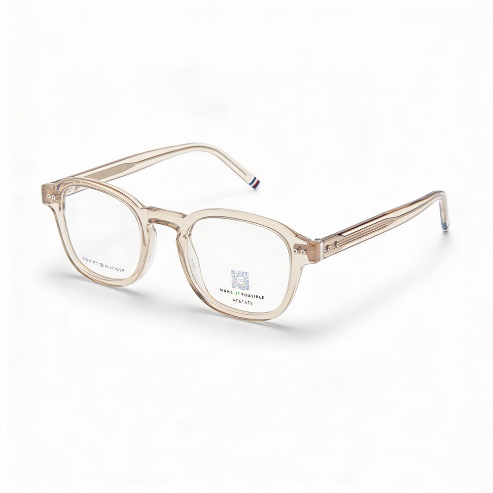 Tommy Hilfiger Men's Modern ECO ACETATE Frame Beige Sunglasses with Beige Polycarbonate Lenses 48mm