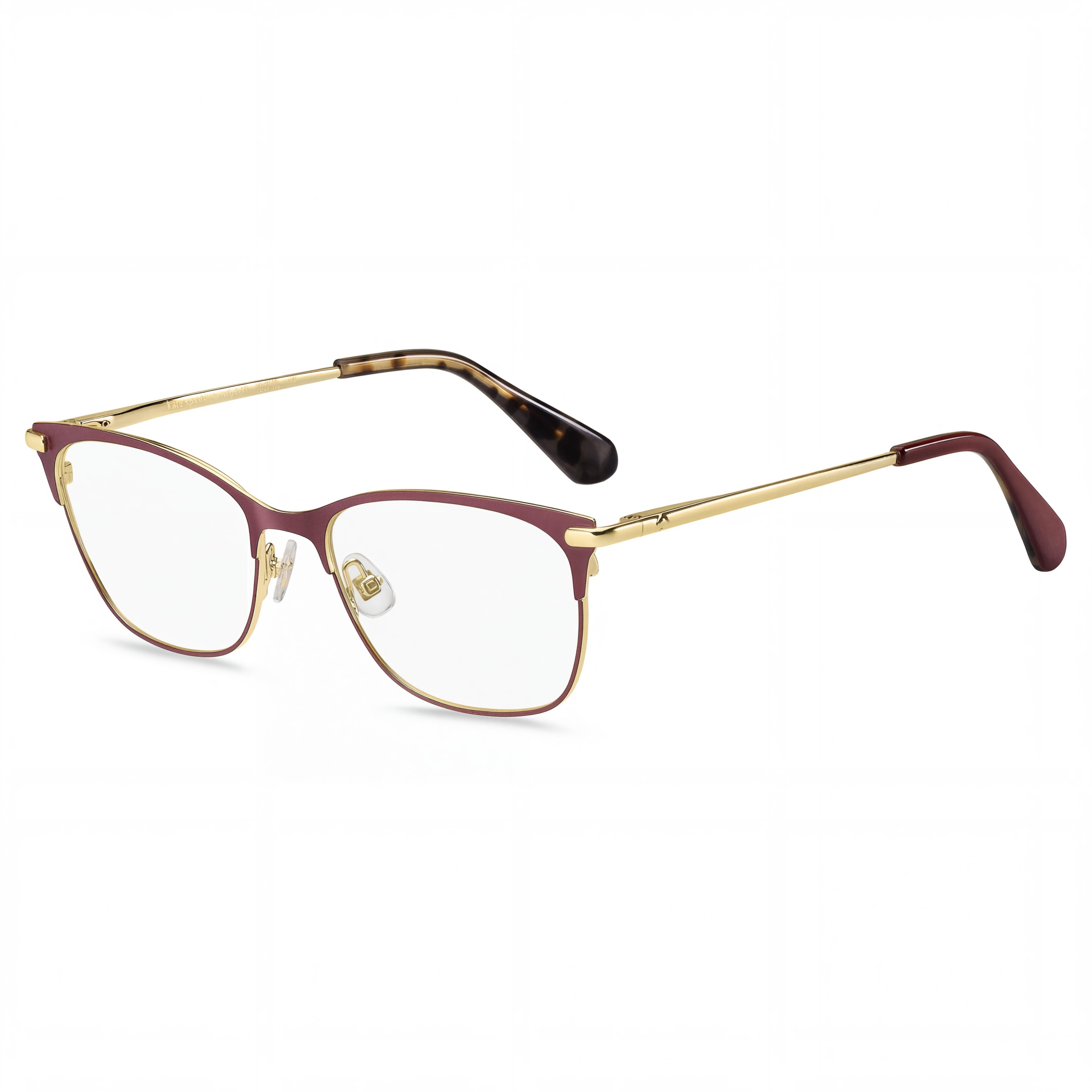 kate spade new york Gafas Unisex Bendall de Acero Inoxidable Color Borgoña y Dorado, Cuadradas, con Montura Completa, 52mm, Photo 1