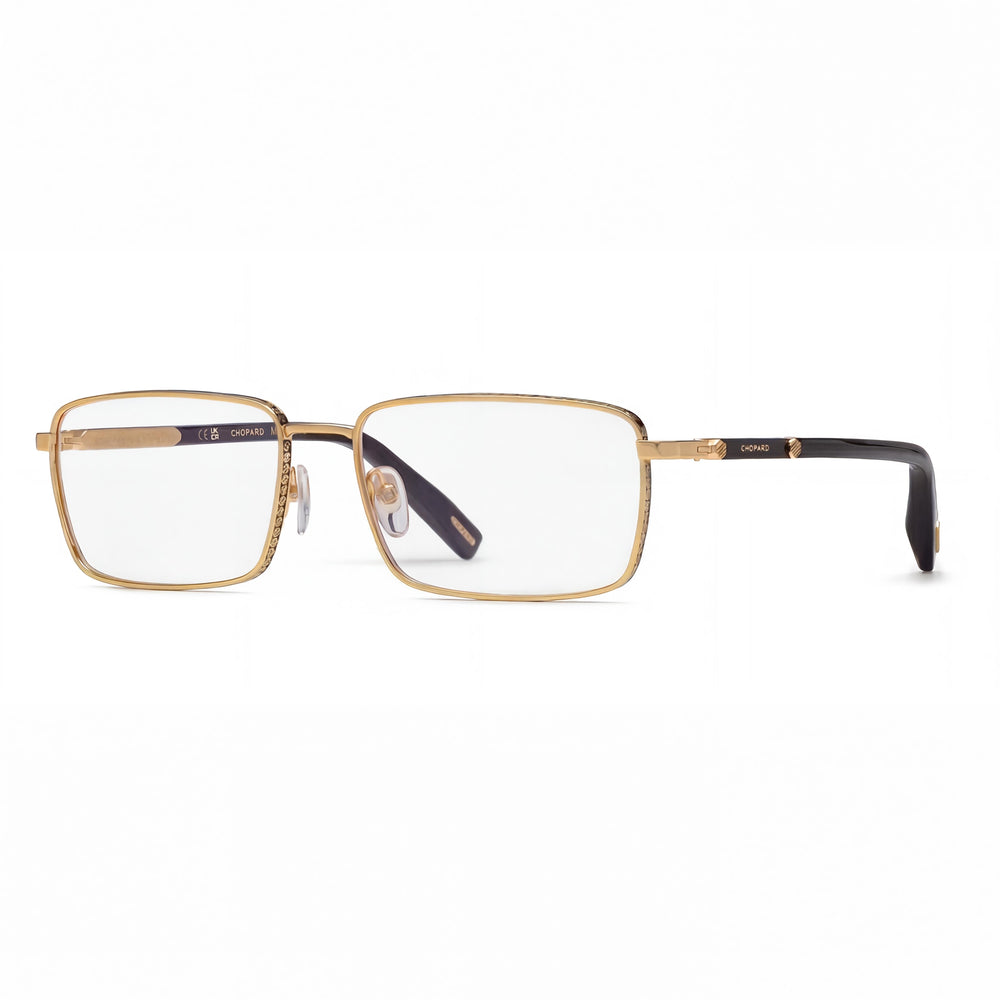 Chopard VCHL48 Men's Modern Metal Eyeglasses Glossy Black With Coloured Parts 56-18-145