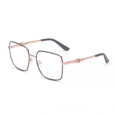 GUESS Gu2953 Women's Eyeglasses with Shiny Grey Metal Frame and Transparent Polycarbonate Lenses, Lens Width 140mm