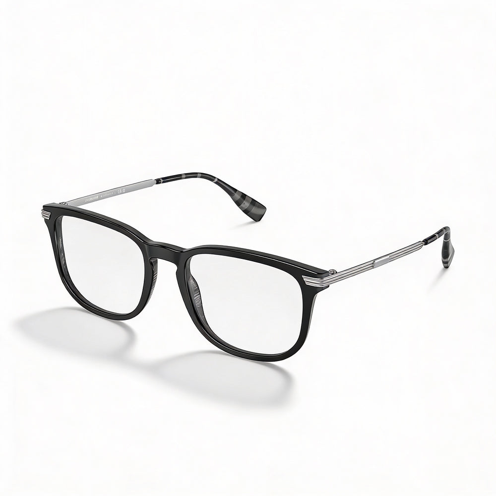 Burberry Be 2369 Men's Plastic Eyeglasses, Black on Charcoal, 56mm