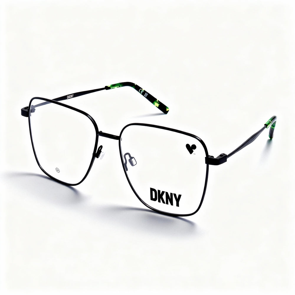DKNY Modern Unisex Eyeglasses, Matte Black Propionate Frame, Non-Polarized Polycarbonate Lenses, 54mm