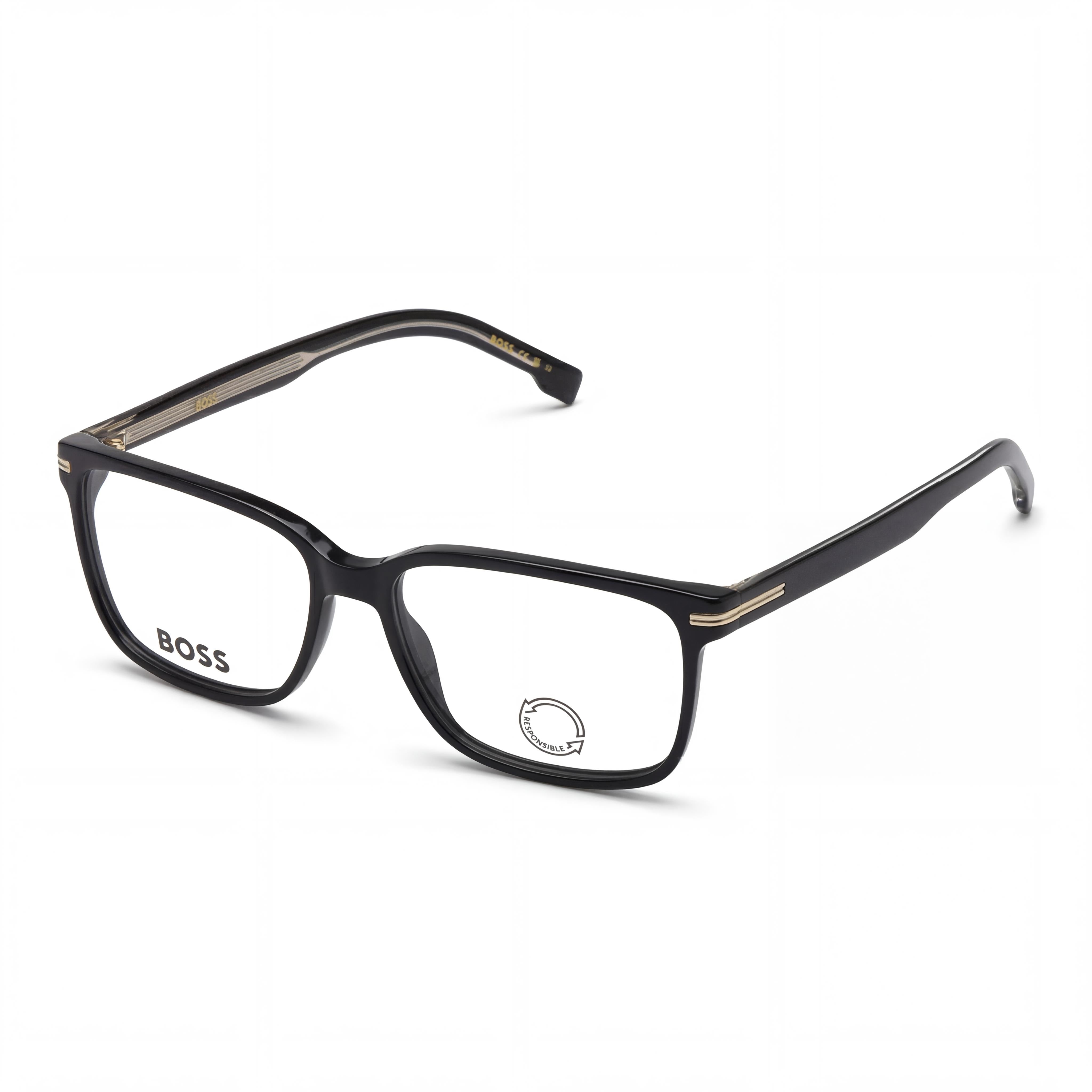 Hugo Boss Boss 1511 Unisex Casual Black Acetate Non-polarised 55mm Sunglasses, Photo 1