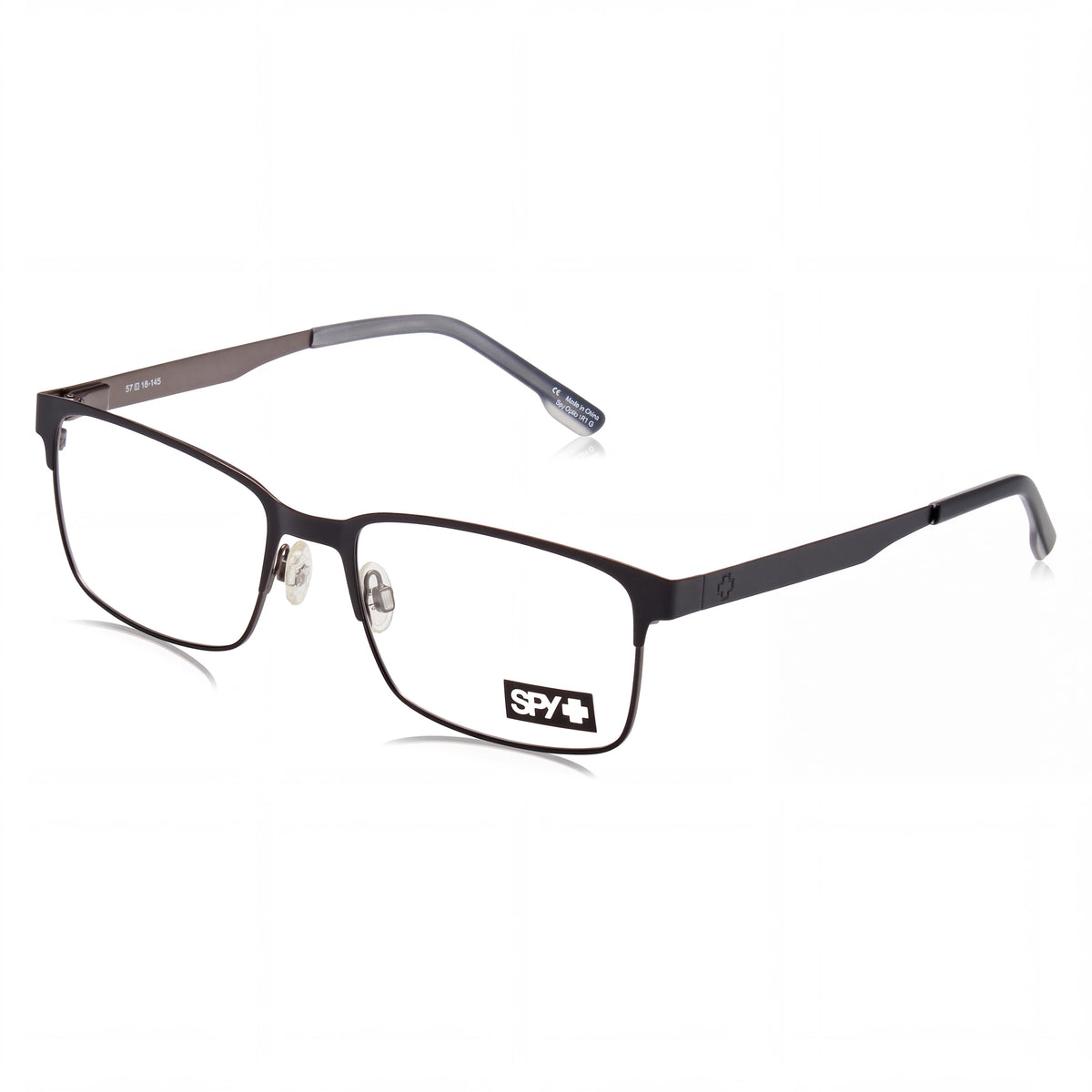 Spy Dax 57 Unisex Acetate Frame Eyewear, Matte Black / Black / Grey with Demo Lenses, 57mm, Photo 1