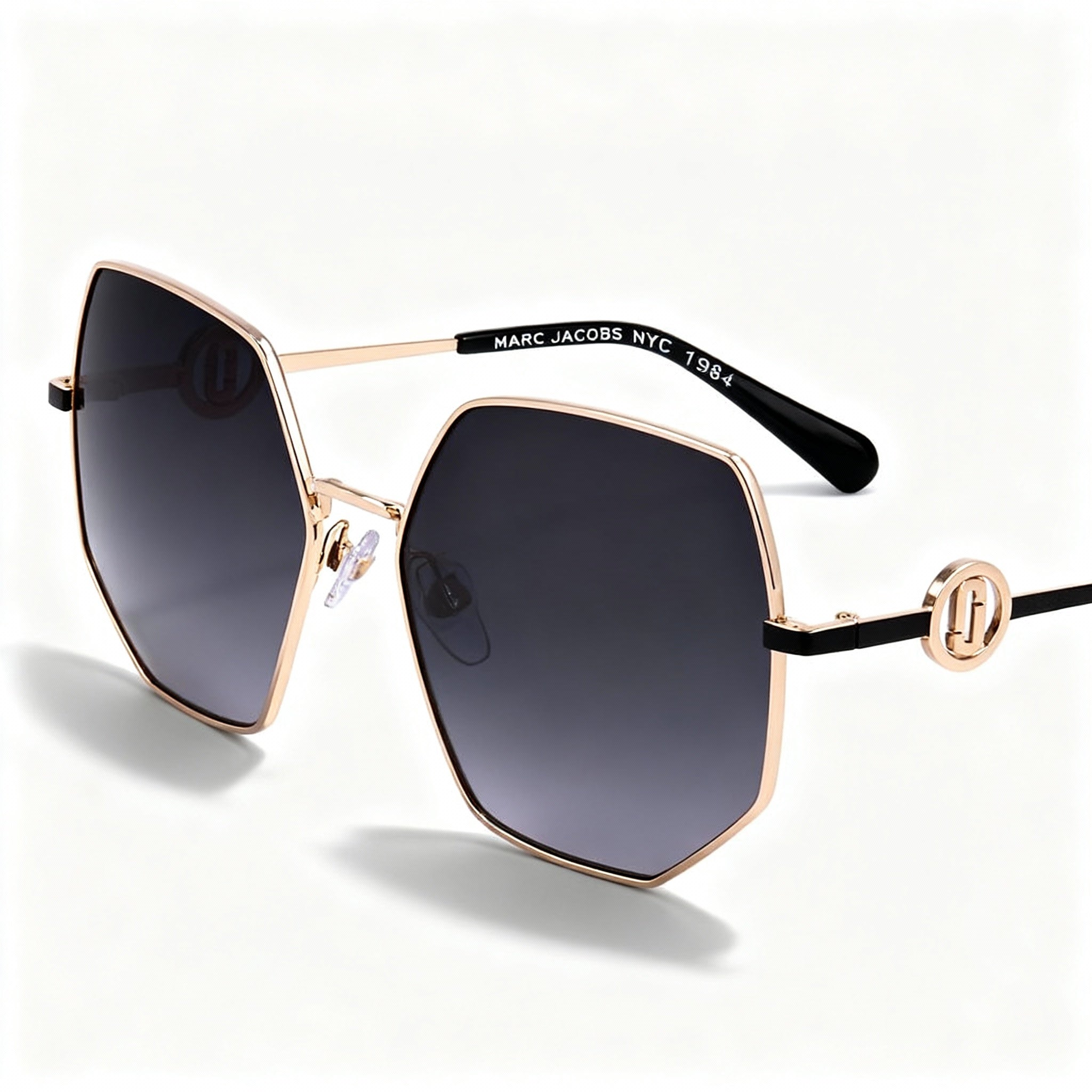 Marc Jacobs MARC 730/S Women's Casual Metal Gold Black Dark Grey Shaded Non-Polarized Sunglasses 59mm