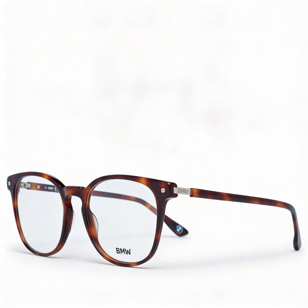 Gafas BMW casuales para hombre, redondas, plástico Havana rubio, lentes transparentes, 52-19-145mm