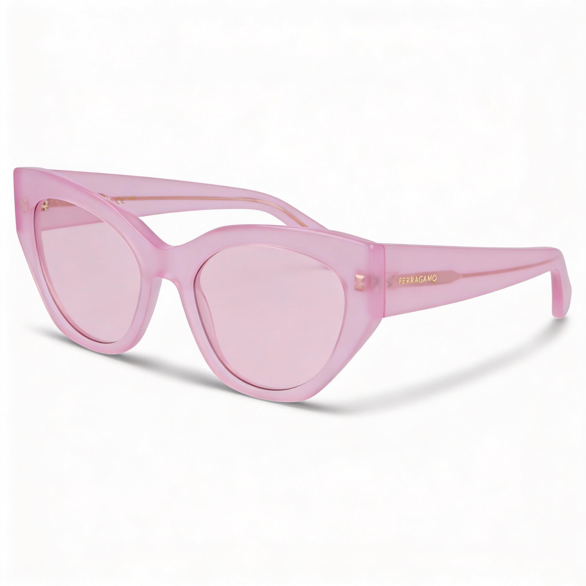 Gafas de sol deportivas unisex Salvatore Ferragamo SF1107S con montura de plástico multicolor y protección UV, lentes rosa opalino, 55 mm, Photo 1
