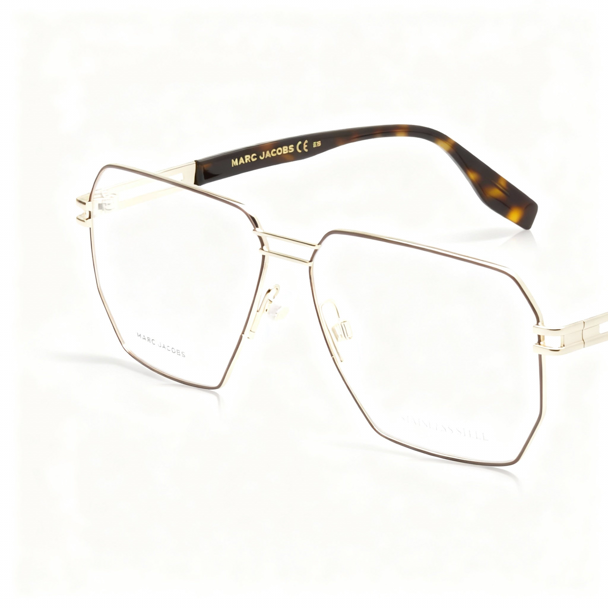Marc Jacobs Contemporary Women's Gold Brown Lightweight Stainless Steel Optical Frames Polycarbonate Lenses 7-1-4, Photo 1