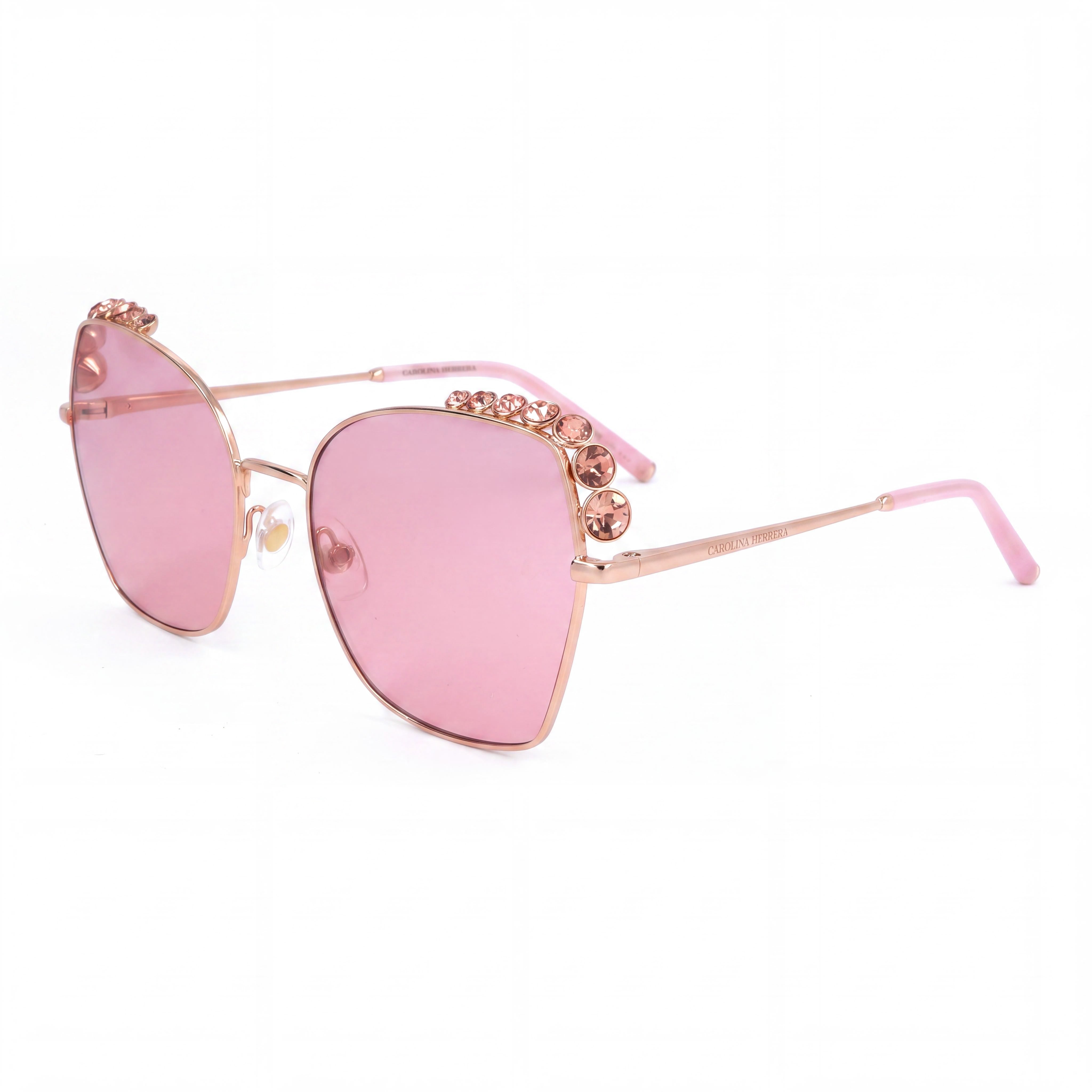 Carolina Herrera Her 0145/S Women's Pink Metal Cat Eye Smoke Lens UV Protected Sunglasses 59mm, Photo 1
