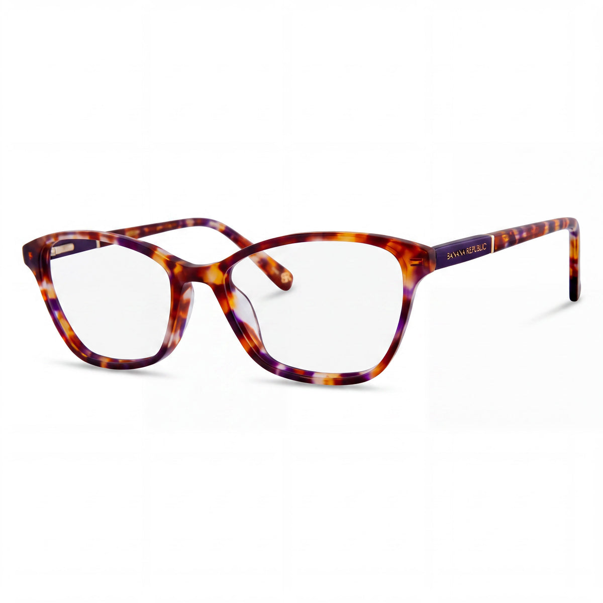 BANANA REPUBLIC Bree Gafas para Hombre Color Marrón Violeta, Listas para Receta, con Lentes de Demostración Transparentes de Policarbonato, 51mm, Photo 1
