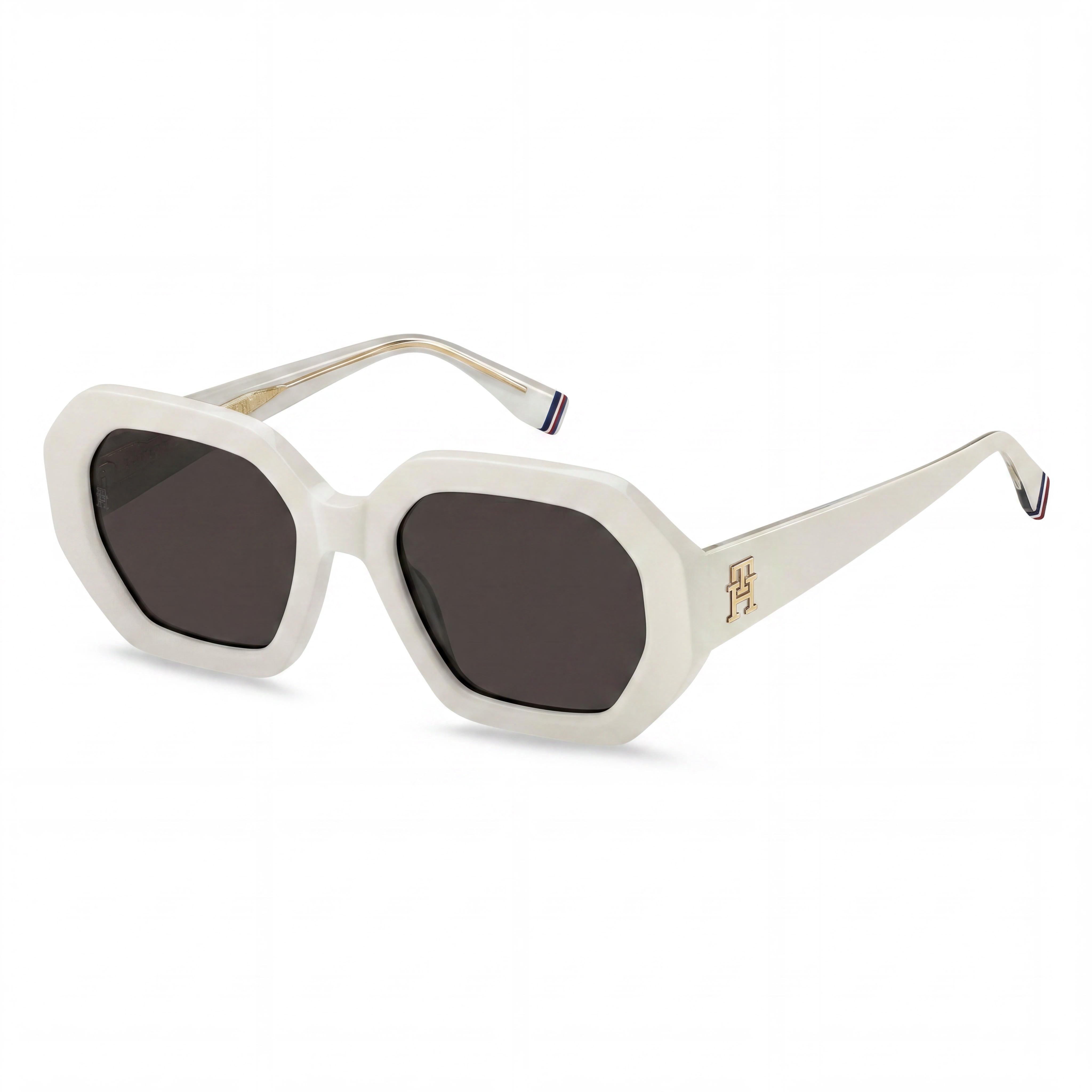 Tommy Hilfiger Casual. Women's Ivory Acetate Frame Polycarbonate Lens 100% UV Protection 52-20-140mm Sunglasses, Photo 1