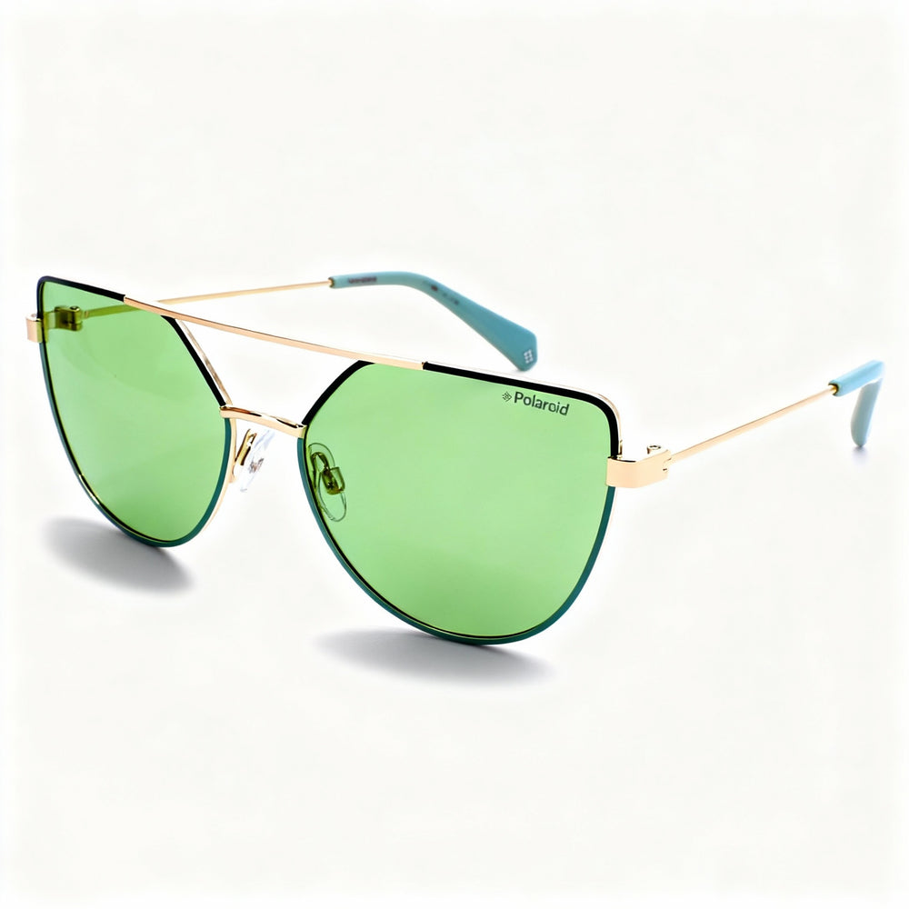 Polaroid Pld 6057/S Women's Pilot Metal Polarized Sunglasses, Gold & Green Frame, Green Lens 58mm