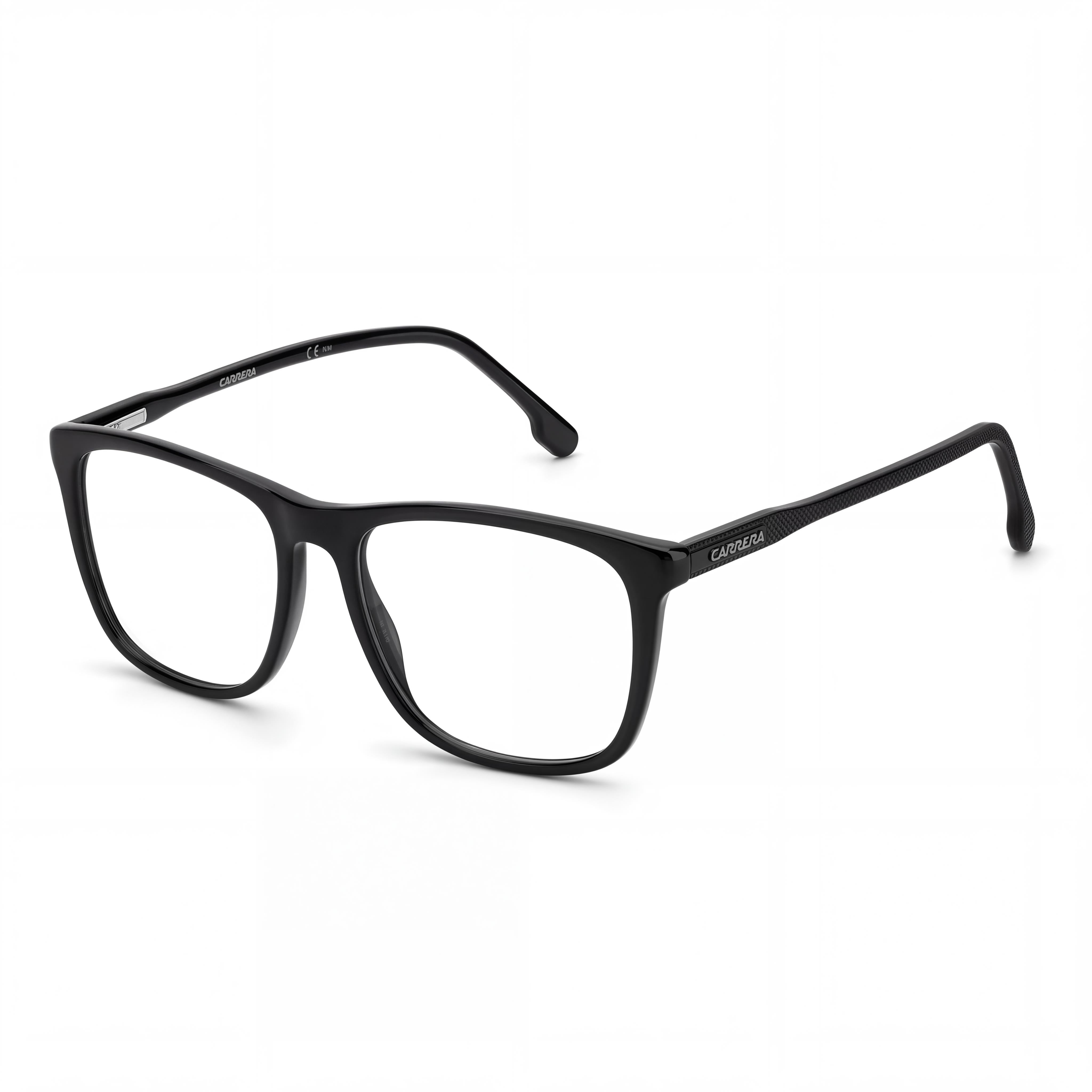 Carrera Carrera 263 Unisex Black Plastic Full Rim Rectangle Prescription-Ready Eyeglasses with Black Polycarbonate Lenses 55mm, Photo 1