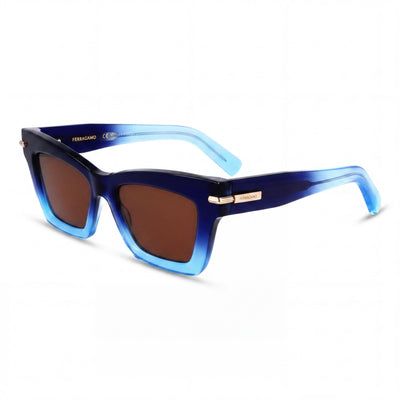 Ferragamo Sf2031s Men’s Acetate Frame Sunglasses, Dark Blue Transparent, Protection, 52mm Lens