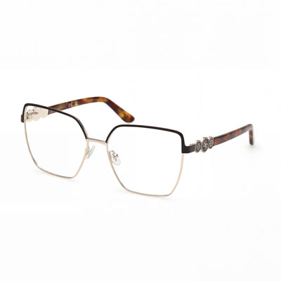 GUESS Gu50229 Gafas Metálicas para Mujer Marrón Oscuro Mate Habana Rubio 57mm