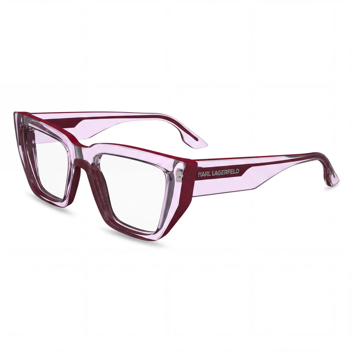 KARL LAGERFELD 6153 Women's Cat Eye Multicolour Iniettato Frame Transparent Polycarbonate Lens Eyeglasses 52mm, Photo 1