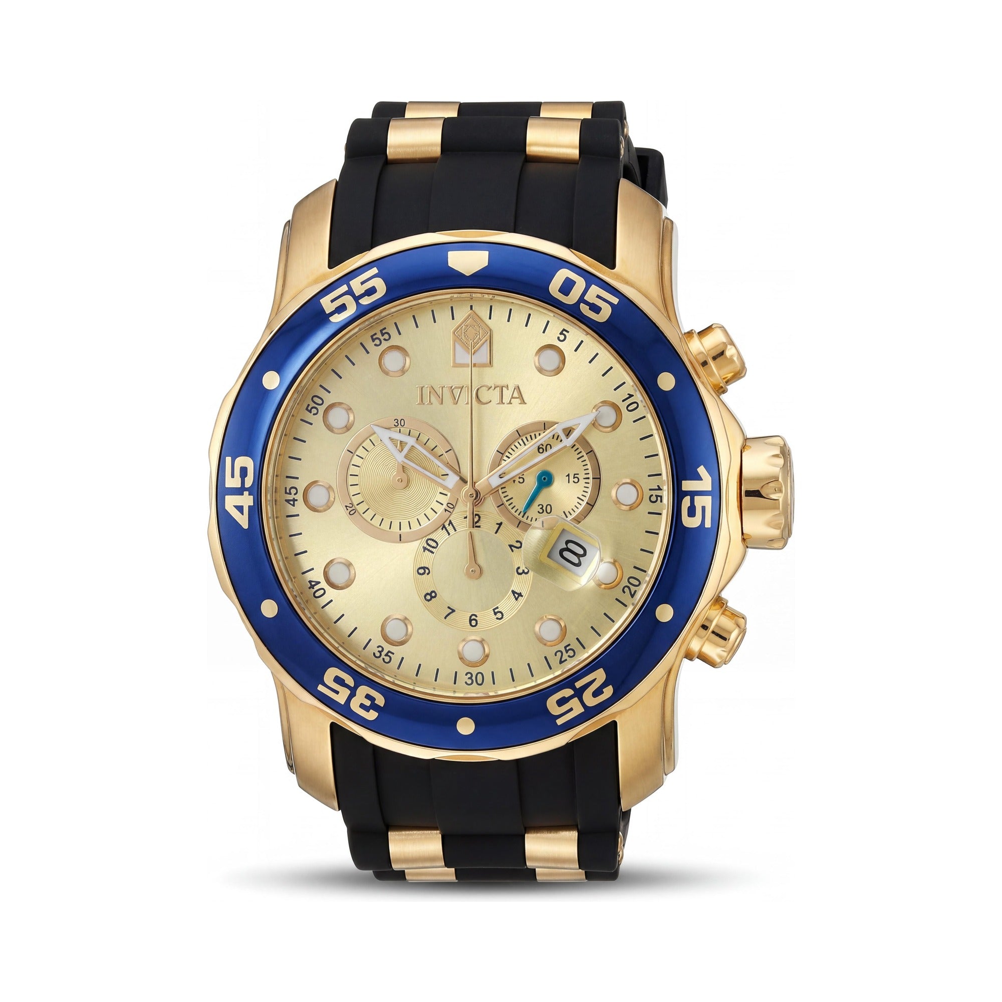 Invicta 17881 Pro Diver Men's Chronograph Black Champagne 18K Gold IP Polyurethane Strap Watch 48mm, Photo 1