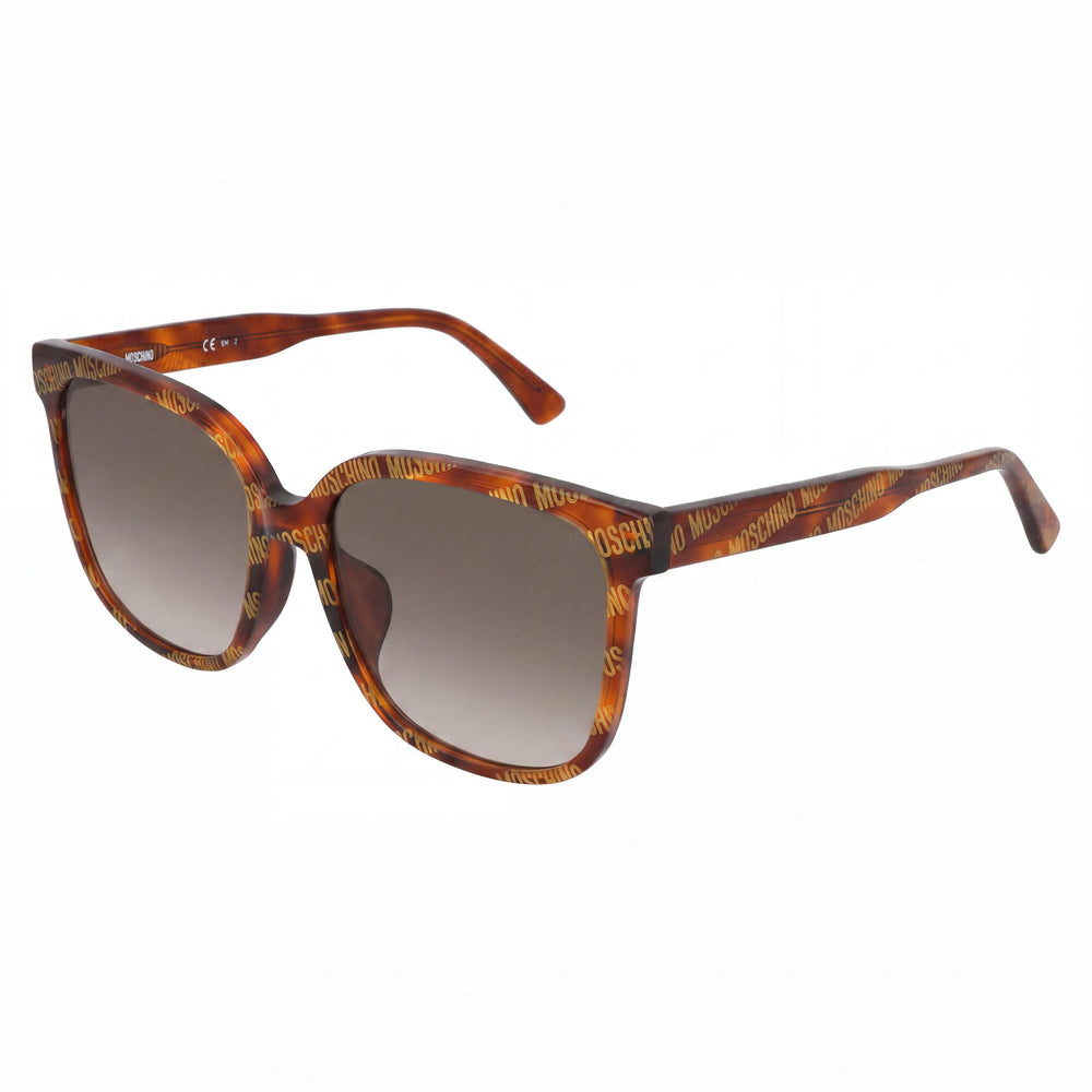 Gafas de sol Moschino MOS134/F/S cuadradas de acetato Havana para mujer con degradado marrón y 100% protección UV, 58 mm