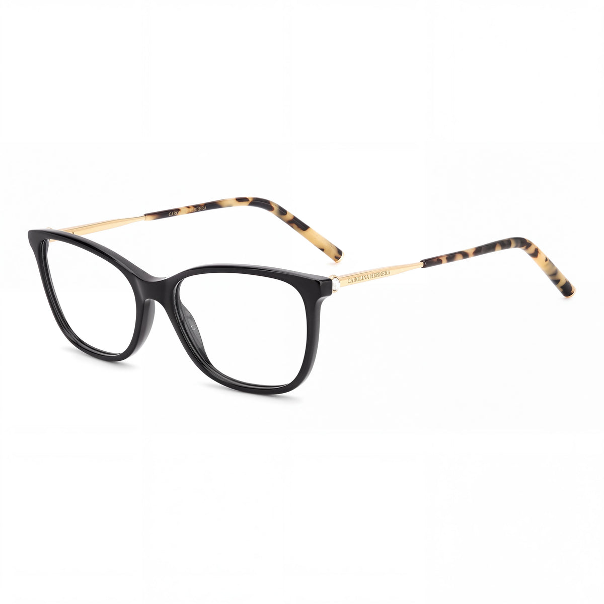 Carolina Herrera 0197 Women's Polarized Black Gold Plastic Frame Sunglasses with Polycarbonate Lens 54mm, Photo 1